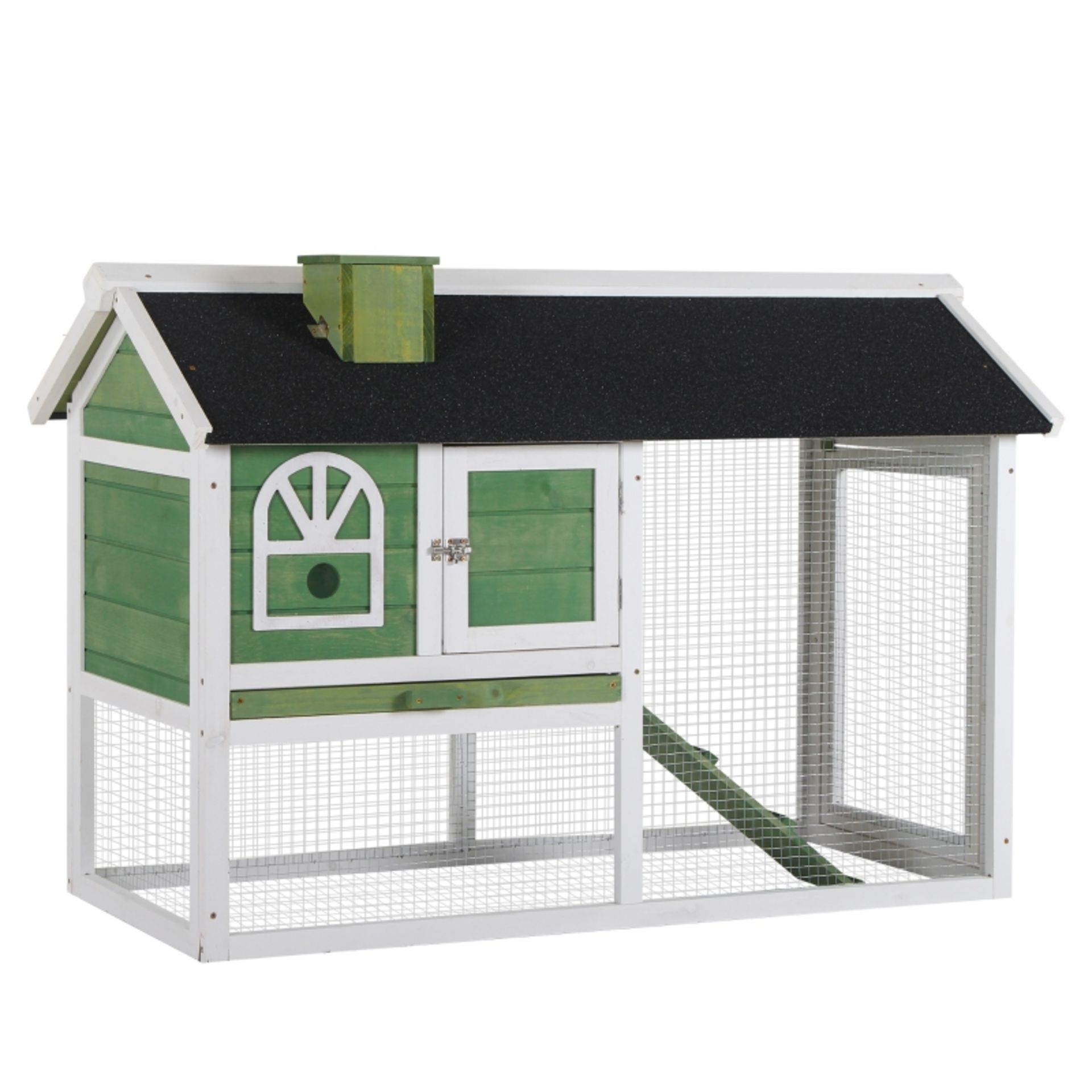 RRP £153.99 - PawHut Rabbit Hutch Wood Bunny Cage for Outdoor Indoor w/ Pull Out Tray Run Box Ramp