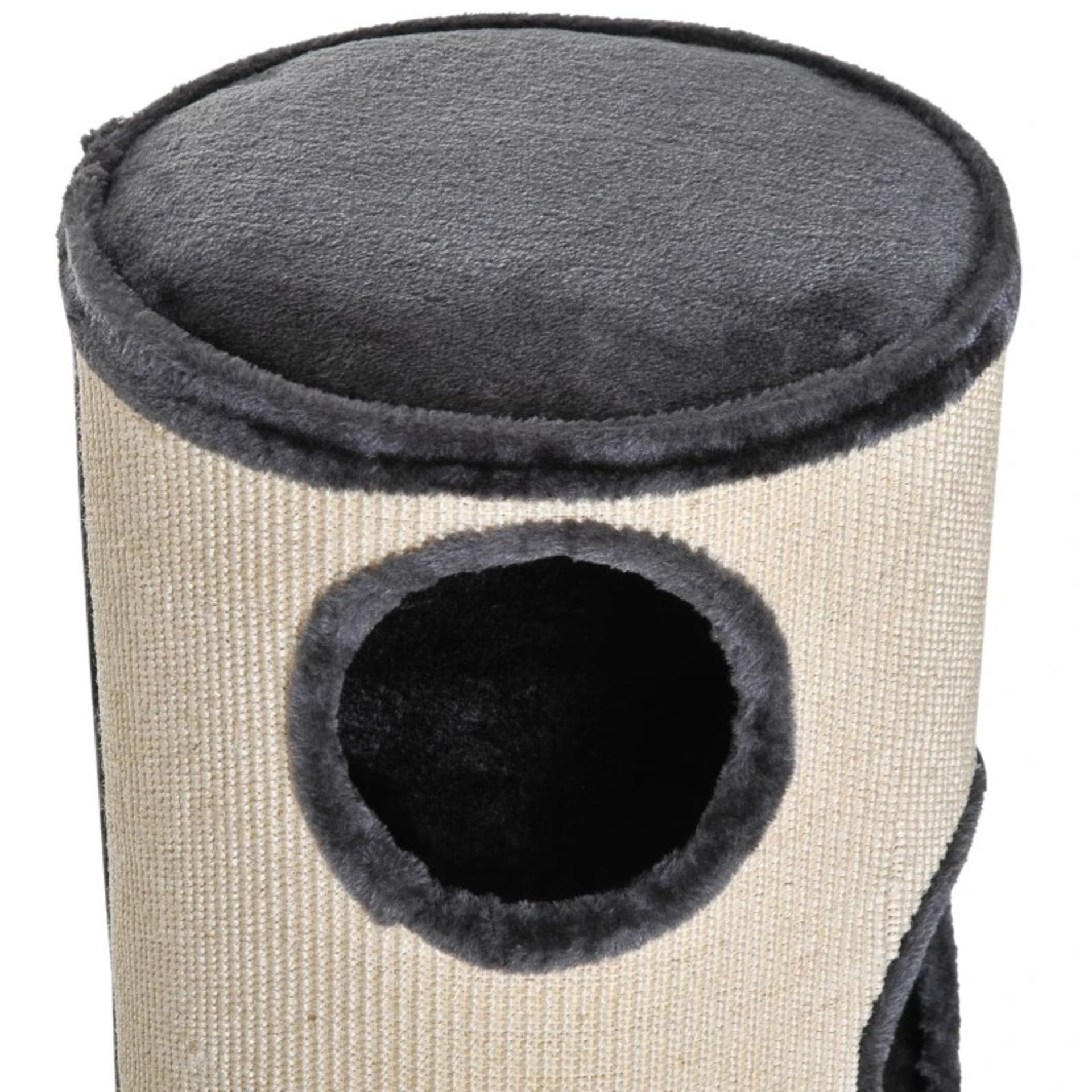 RRP £62.99 - Cat Tree, Plush,38x70H cm-Beige/Grey - Image 3 of 4