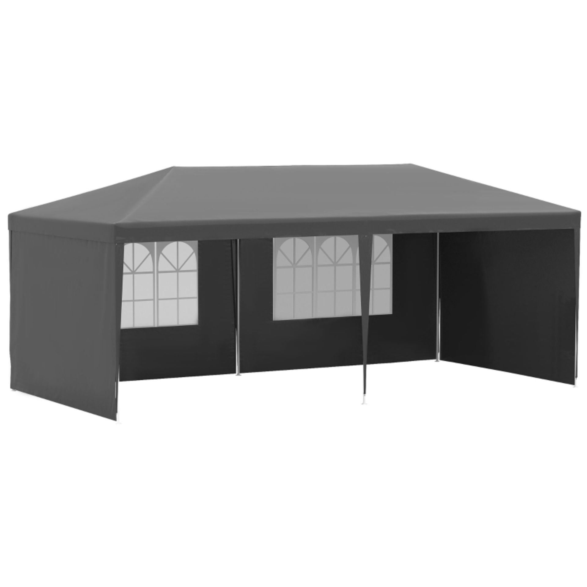 RRP £135.99 - Outsunny 6m x 3m Gazebo Canopy Garden BBQ Party Patio Tent Camping Sun Shade Dark