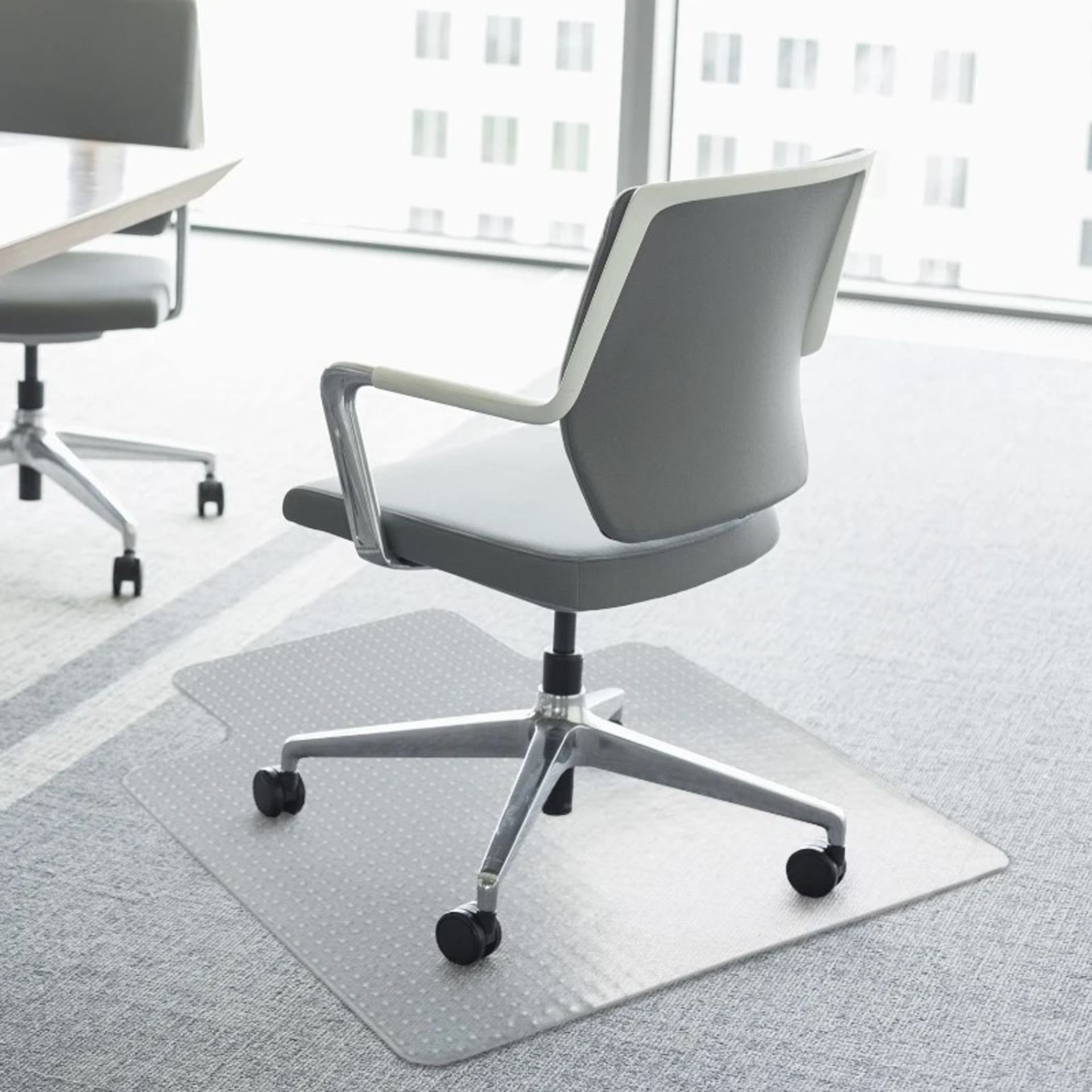 RRP £47.99 - Office Carpet Protector Chair Mat High Impact Strength Clear Spike Non Slip Chairmat - Image 2 of 4