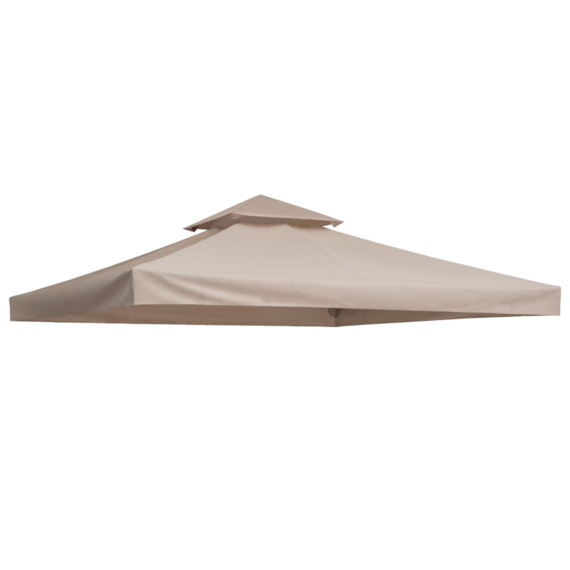 RRP £57.99 - 3(m) Gazebo Top Cover Double Tier Canopy Replacement Pavilion Roof Deep Beige