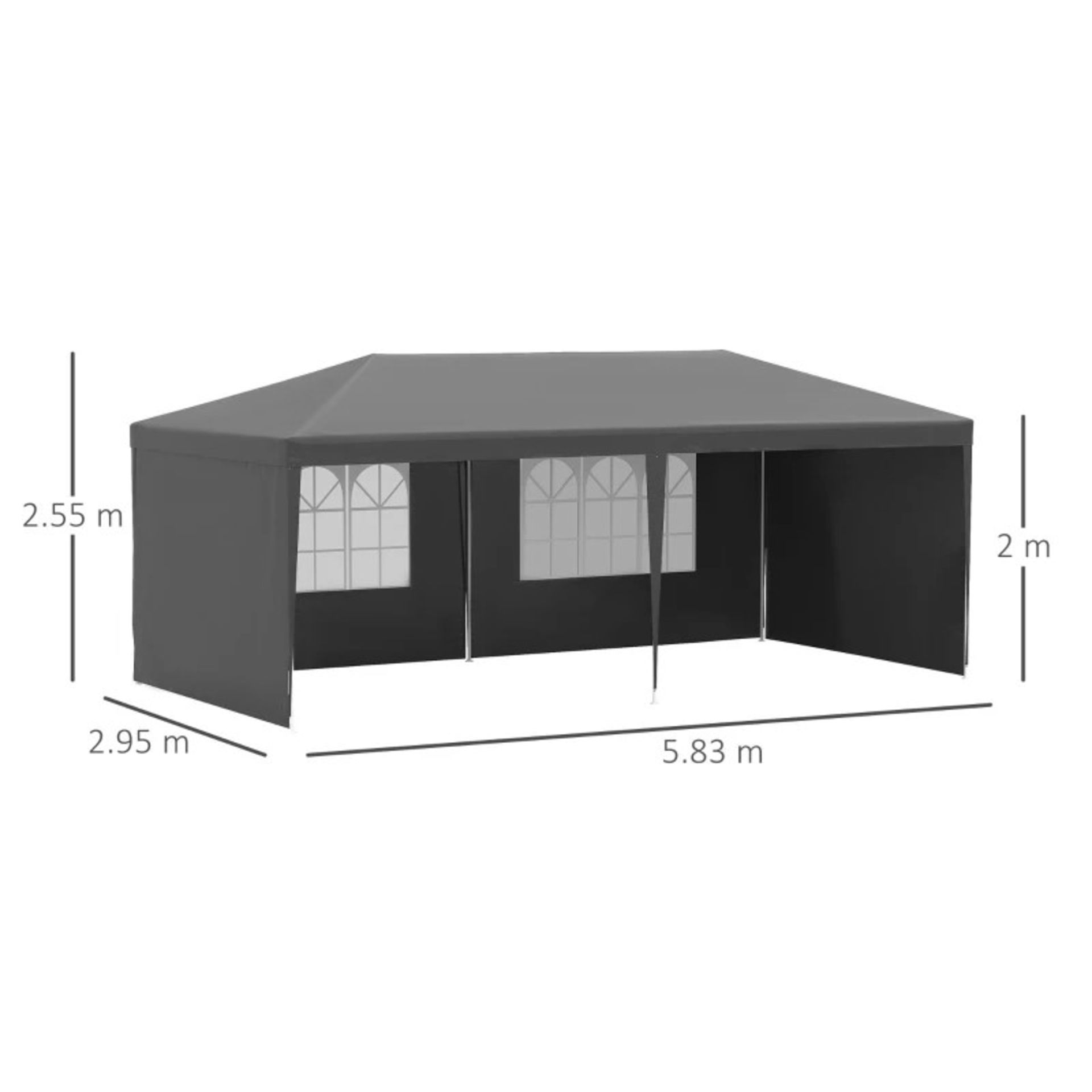 RRP £135.99 - Outsunny 6m x 3m Gazebo Canopy Garden BBQ Party Patio Tent Camping Sun Shade Dark - Image 2 of 4