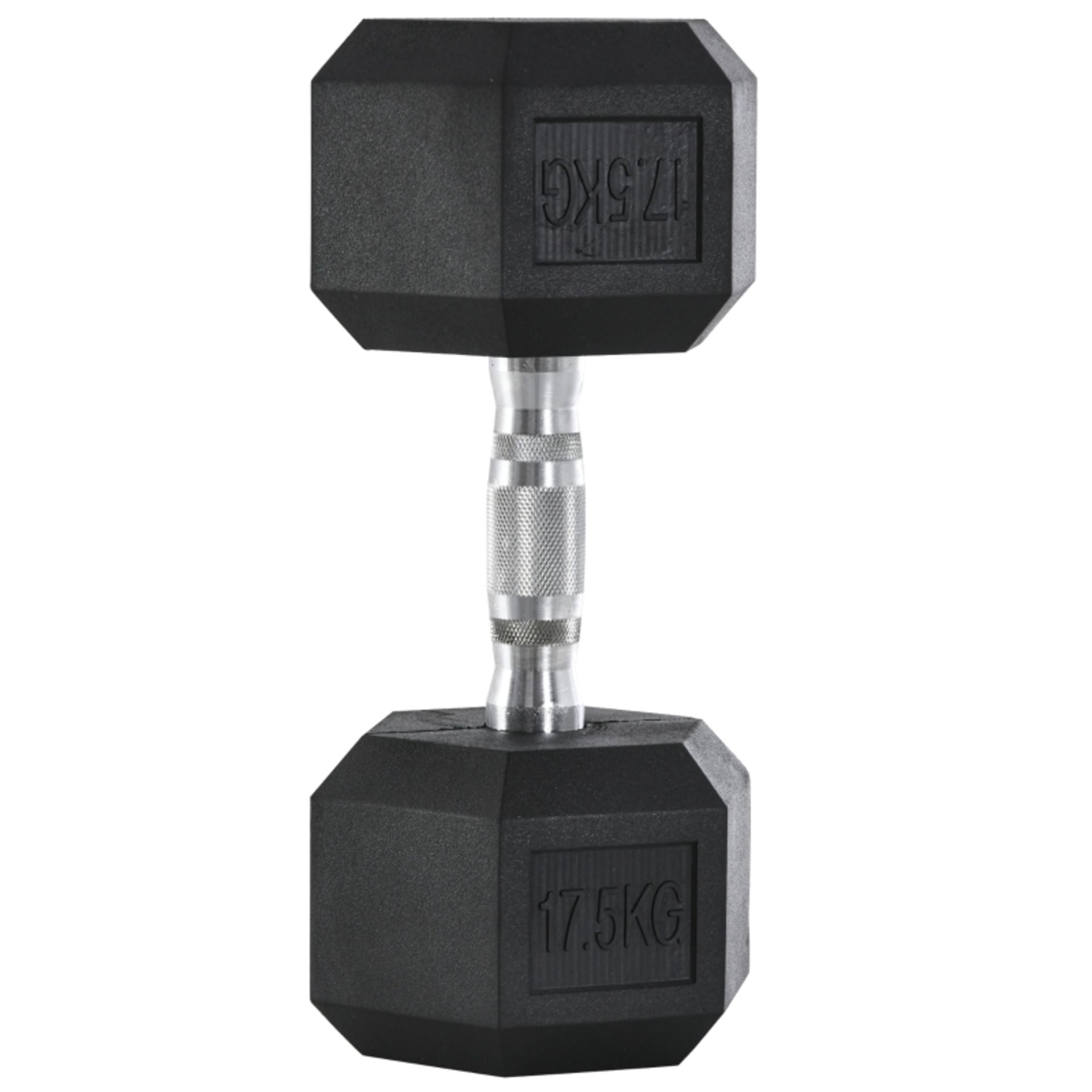 RRP £46.99 - 17.5KG Single Rubber Hex Dumbbell Portable Hand Weights Dumbbell Home Gym