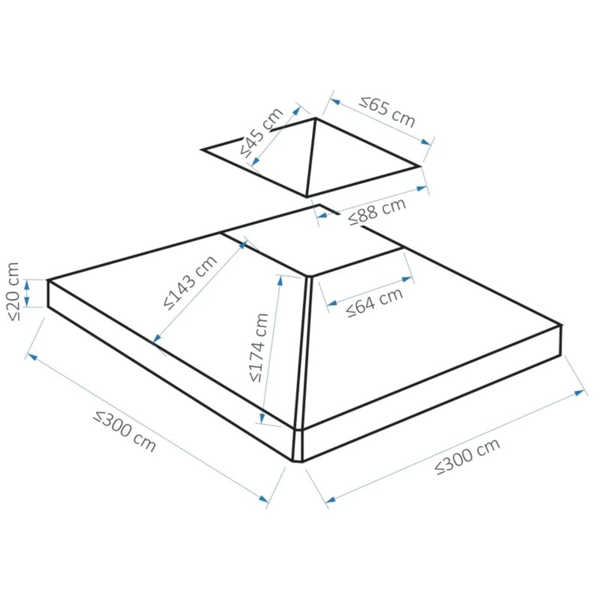 RRP £57.99 - 3(m) Gazebo Top Cover Double Tier Canopy Replacement Pavilion Roof Deep Beige - Image 3 of 4