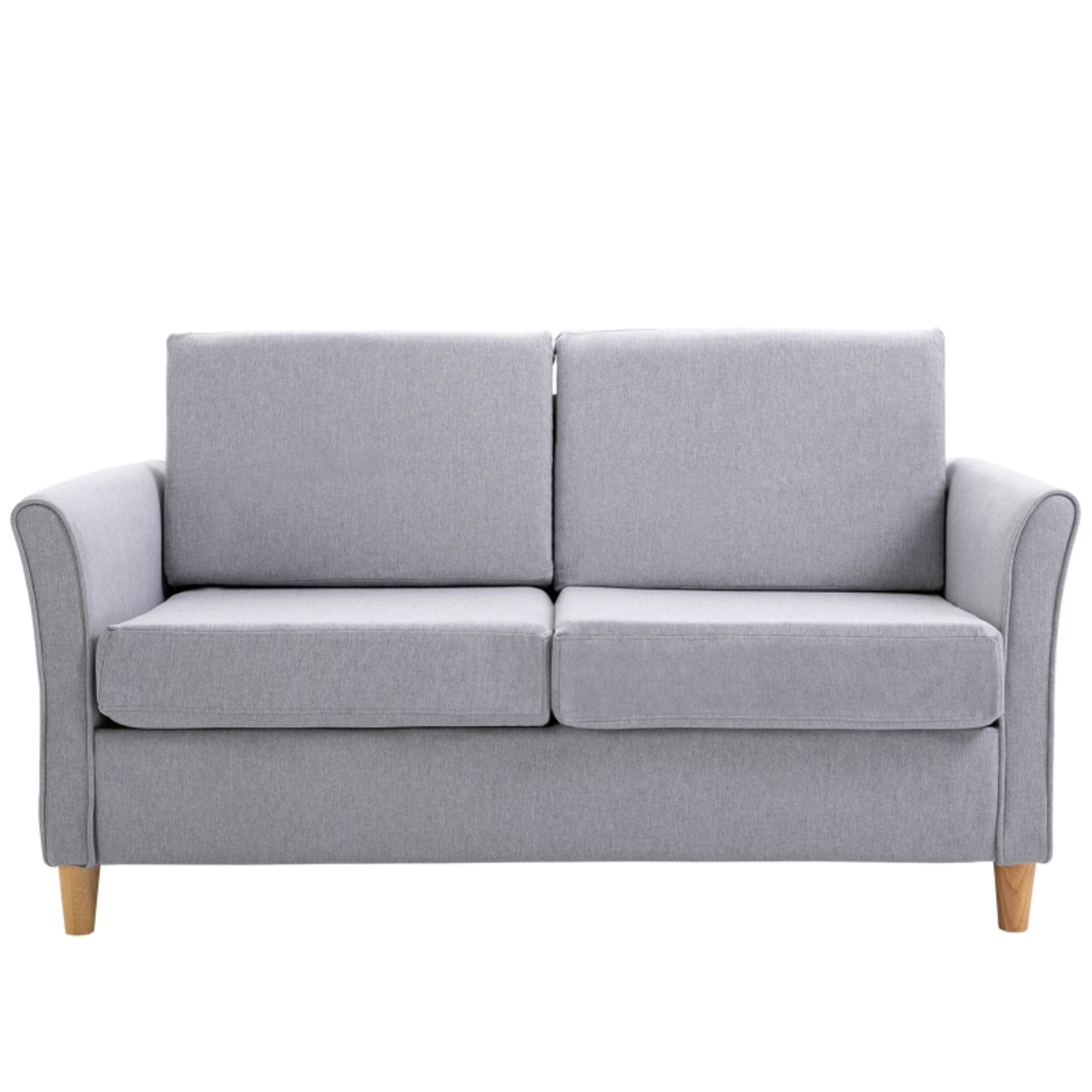 RRP £249.99 - Two-Seater Linen-Look Sofa - Grey