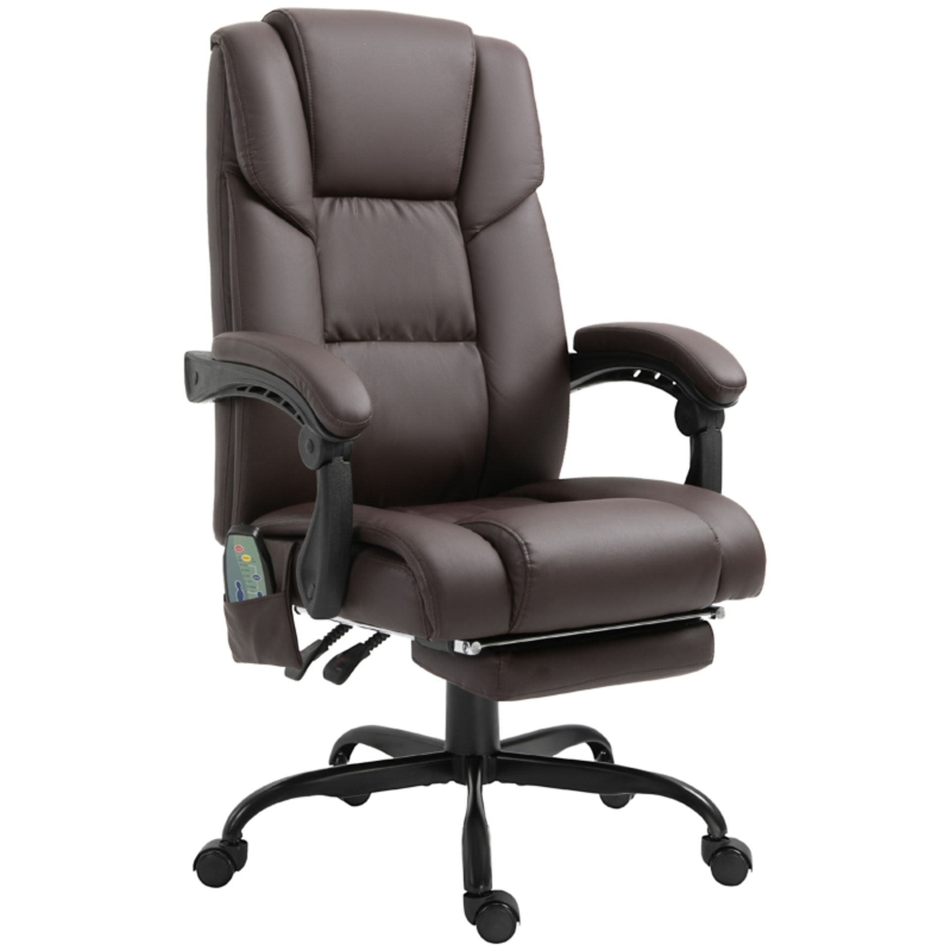 RRP £162.99 - Vinsetto 6-Point PU Leather Massage Racing Chair Electric Padded Recliner Chair Height