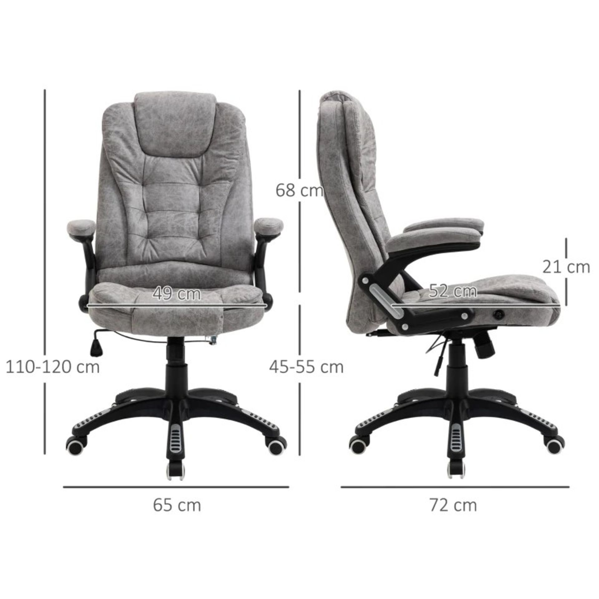 RRP £156.99 - Vinsetto High Back Home Office Chair Computer Desk Chair w/ Arm, Swivel Wheels, Grey - Image 2 of 4