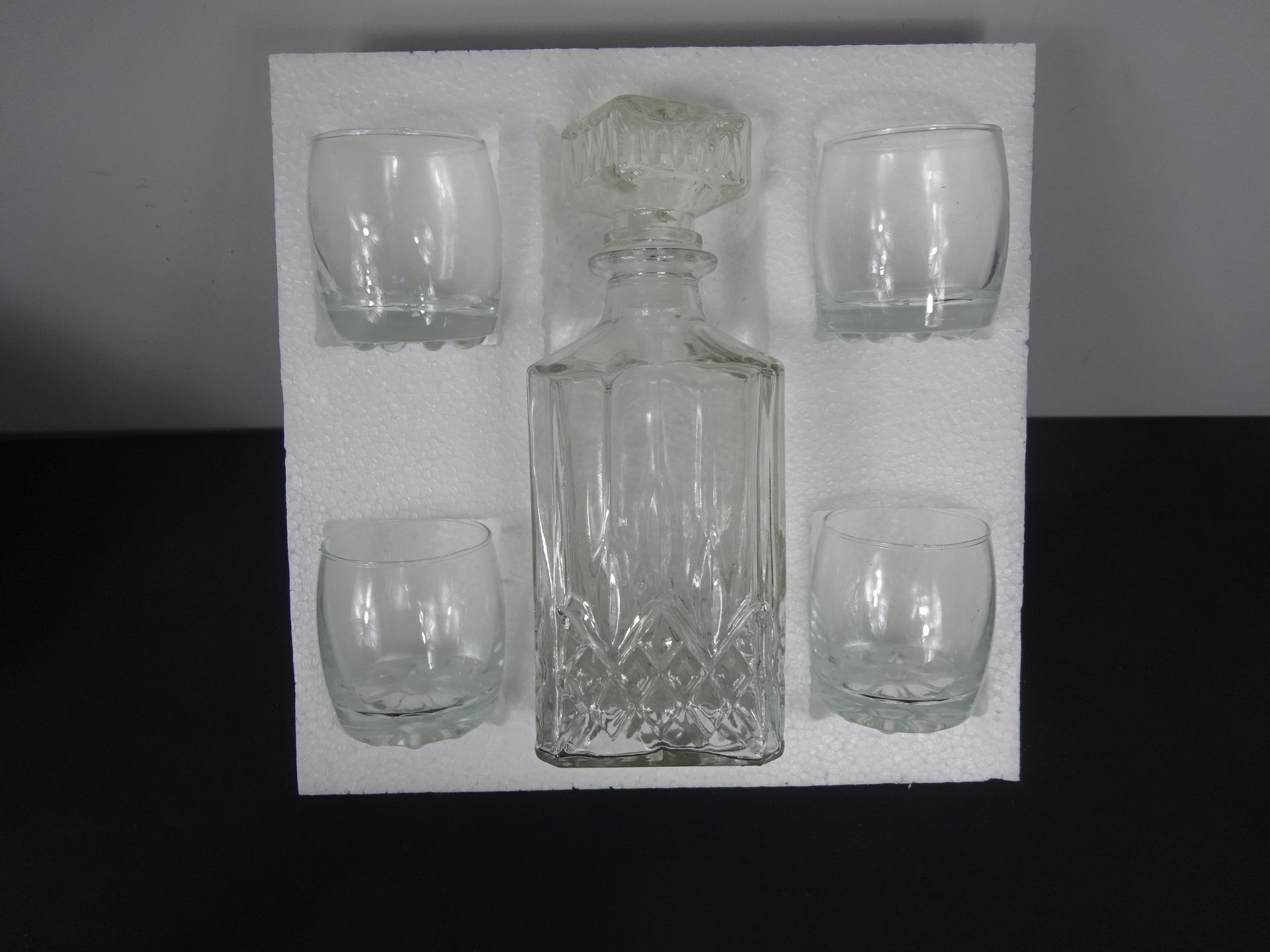 New Whiskey Decanter With Four Glasses