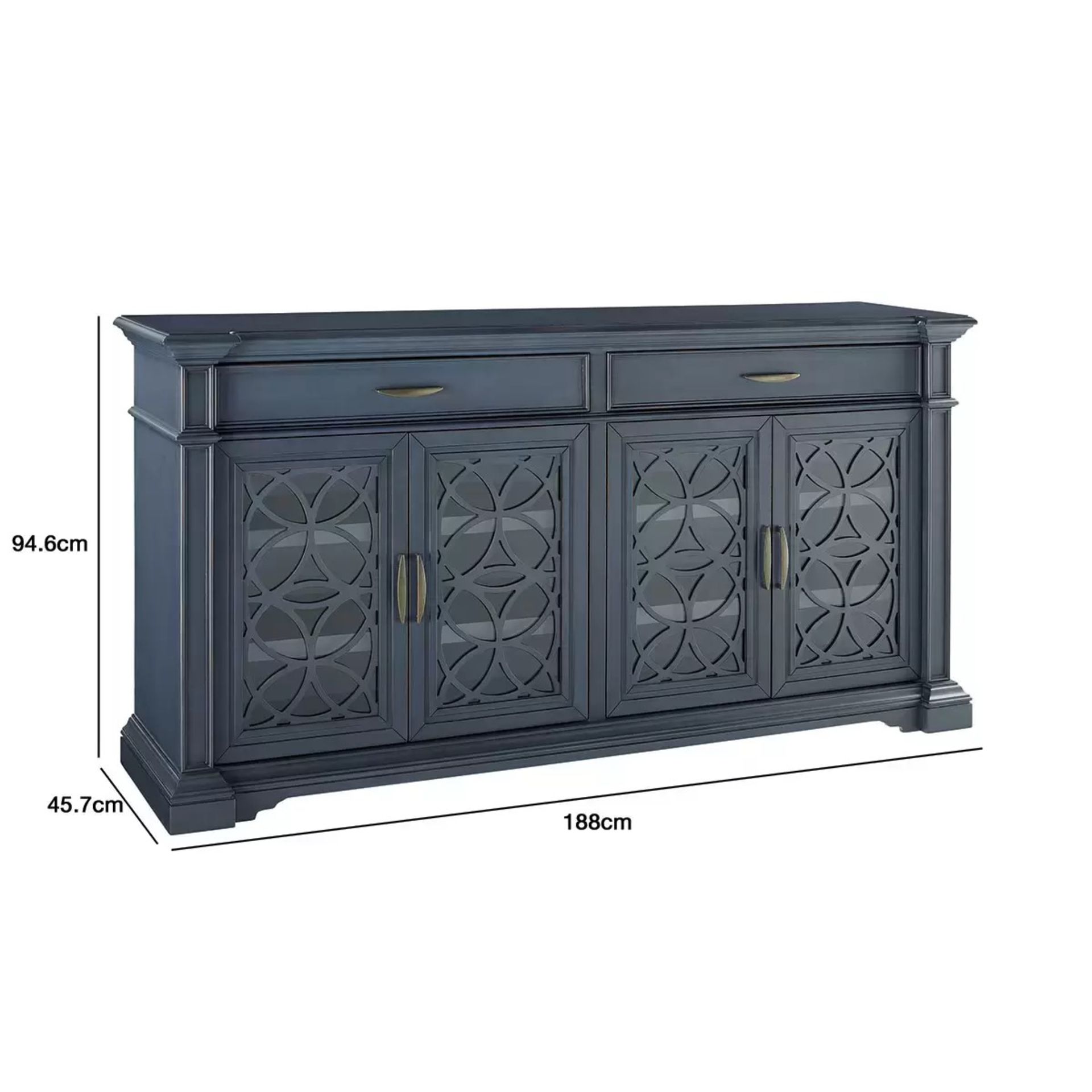 RRP £799 - Twin Star Luna 74" Accent Console Unit H 94.6 x W 188 x D 45.7 cm - FEW MARKS AND CRACK - Image 2 of 4