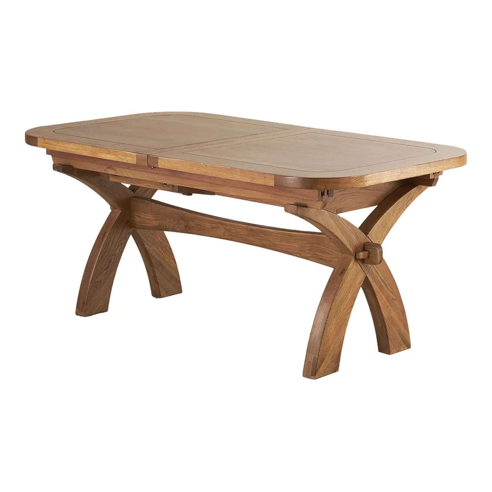 RRP £1009 - OAK FURNITURELAND HERCULES Rustic Solid Oak 10-12 Seater Extendable Dining Table - TOP