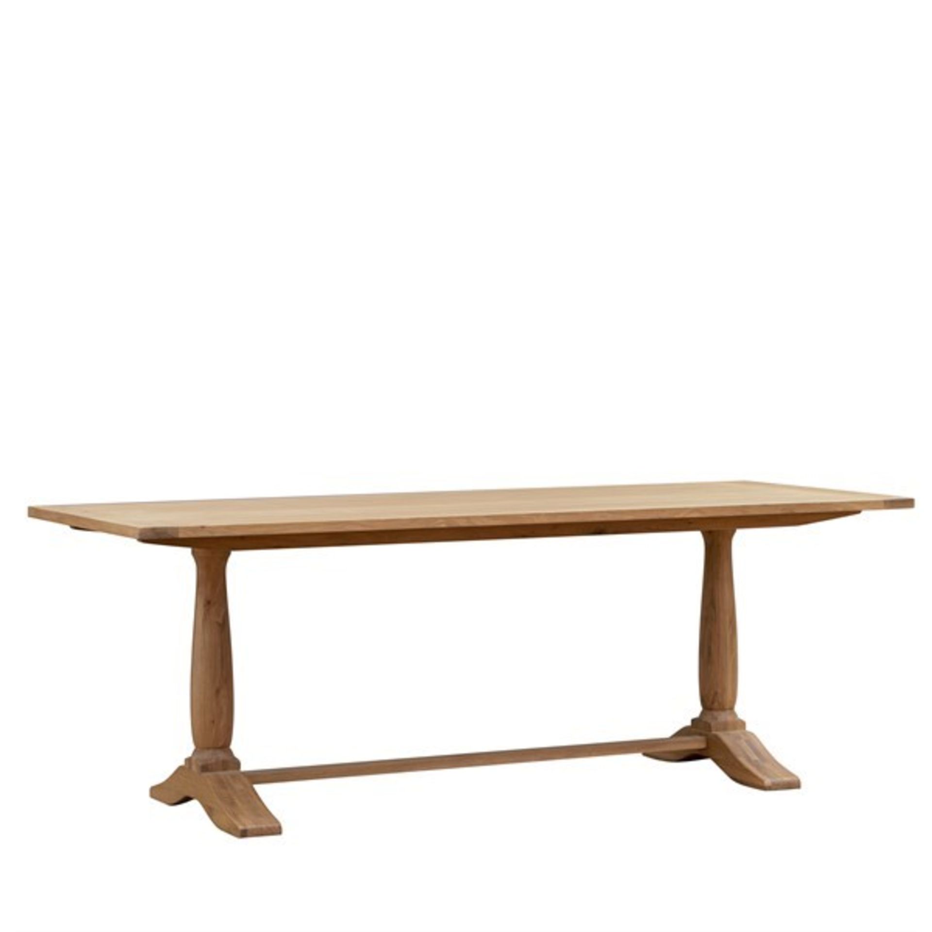 RRP £799 - COTSWOLD COMPANY Elkstone Mellow Oak Pedestal Dining Table (H)78 x (W) 90 x (L)220cm - NO - Image 3 of 7