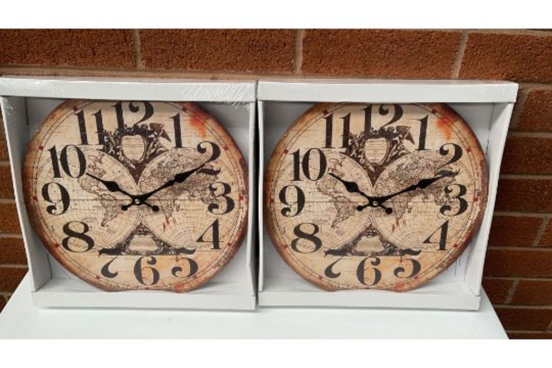 X2 NEW 34CM OLD WORLD WALL CLOCKS