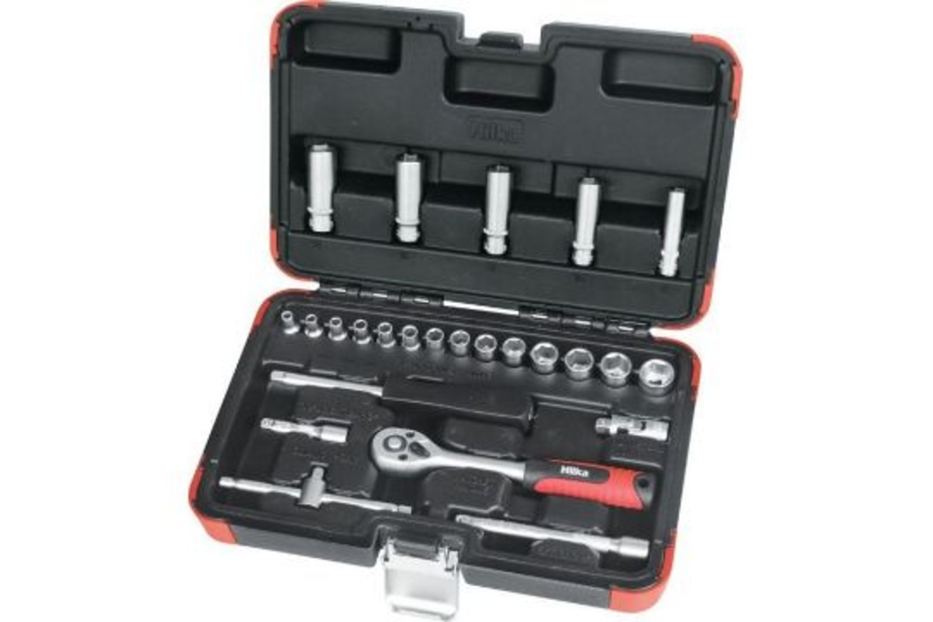 RRP £30.99 - New Hilka 25 pce 1/4" Drive Socket Set Metric - Contents 14 x 6 point pro drive sockets