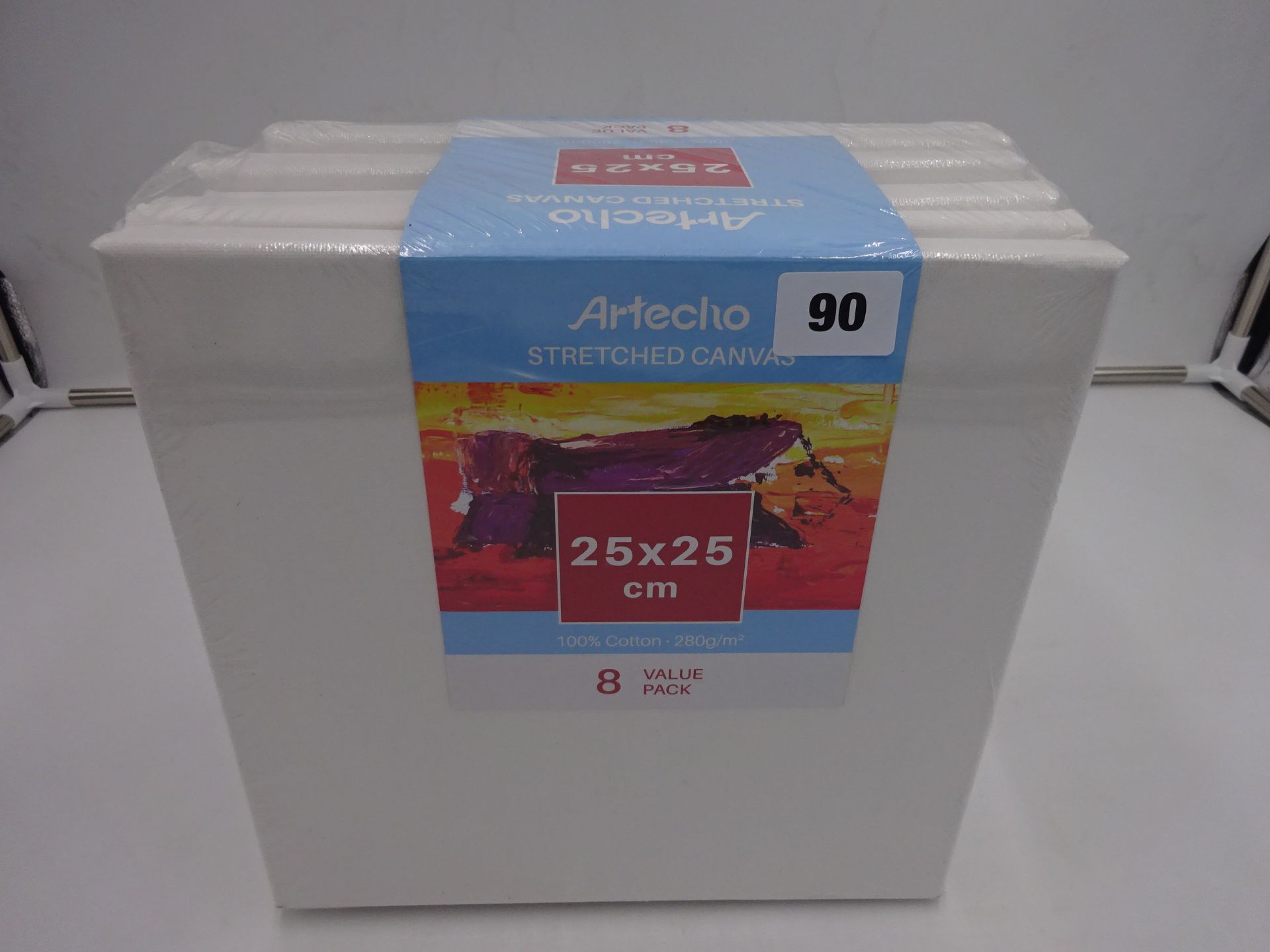 NEW S PACK OF 25 X 25CM ARTIST CANVASES