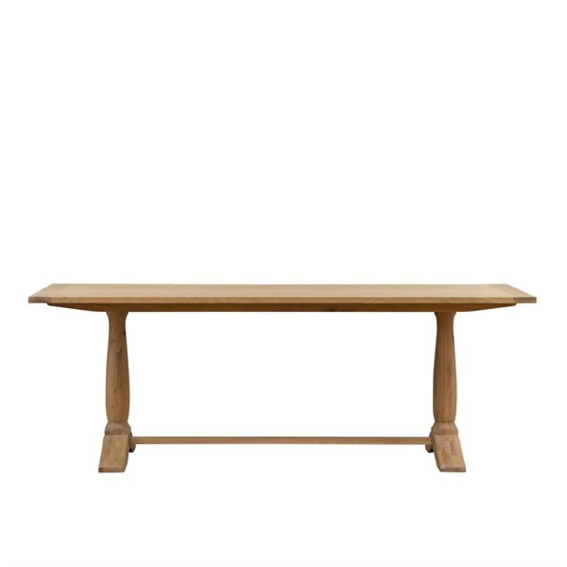 RRP £799 - COTSWOLD COMPANY Elkstone Mellow Oak Pedestal Dining Table (H)78 x (W) 90 x (L)220cm - NO - Image 2 of 7