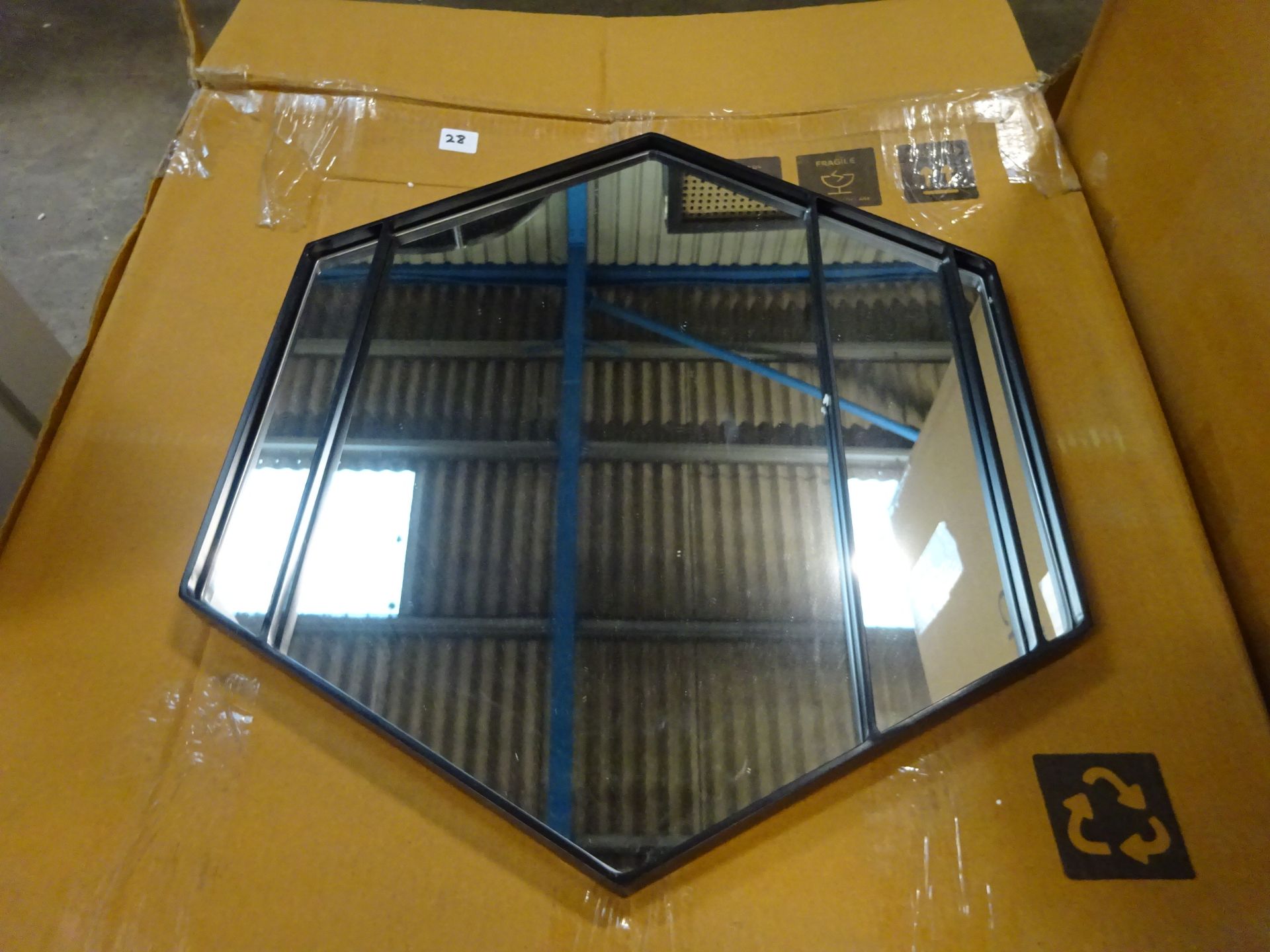 RRP £99 - SWOON Nemo Hexagonal Mirror, Black Steel W: 51 cm D: 2 cm H: 47 cm - COLLECTION ONLY - Image 2 of 2