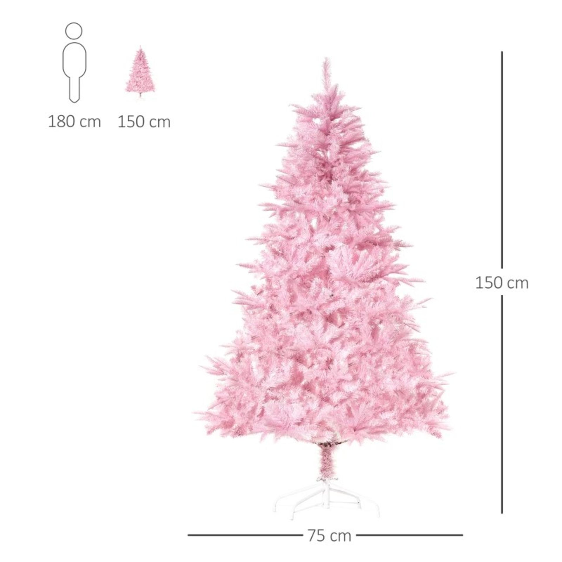 RRP £64.99 - 5FT Artificial Christmas Tree Holiday Xmas Holiday Tree Decoration with Automatic Open, - Image 2 of 3