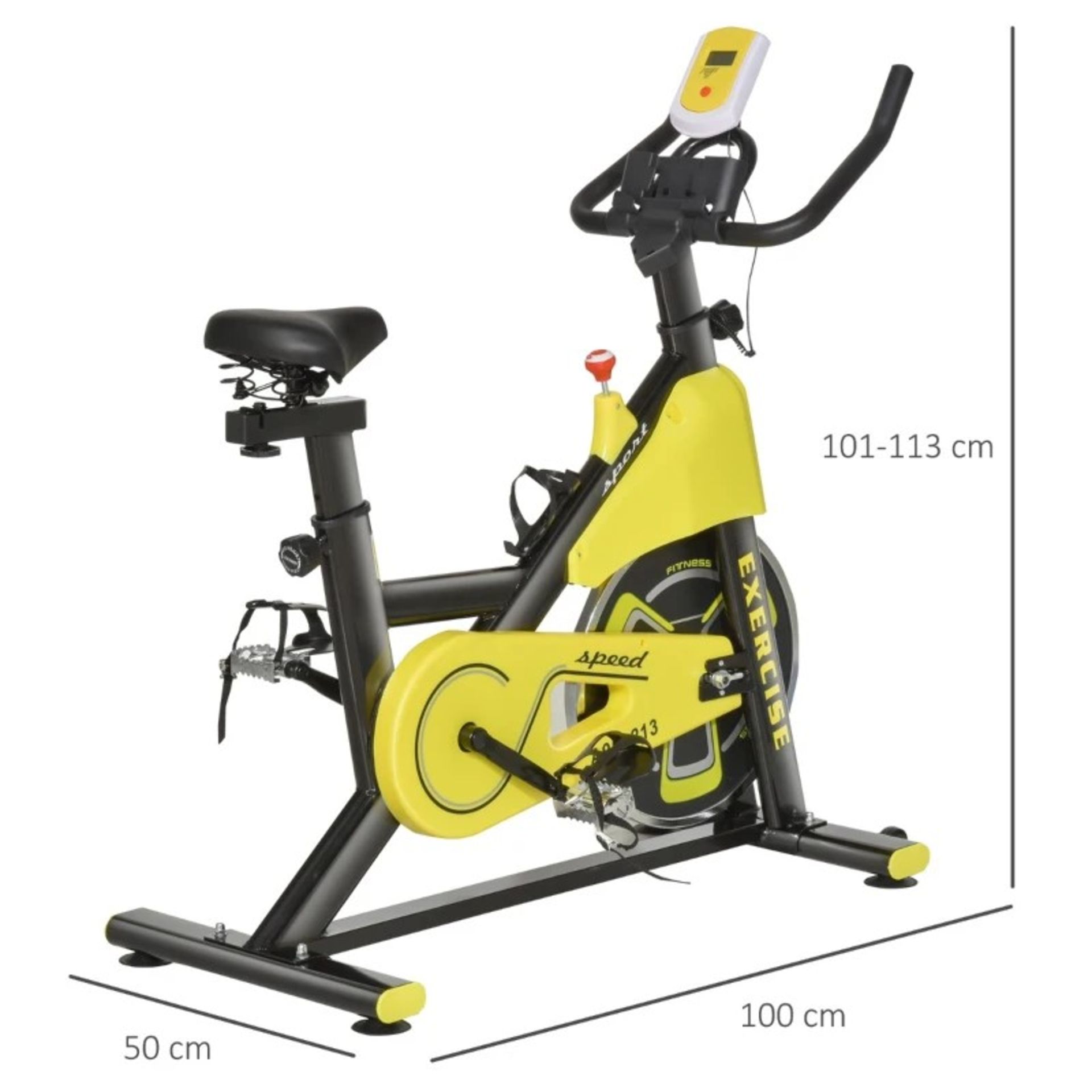 RRP £134.99 - Exercise Bike Belt Drive with Adjustable Resistance Seat Handlebar LCD Display - - Image 2 of 4