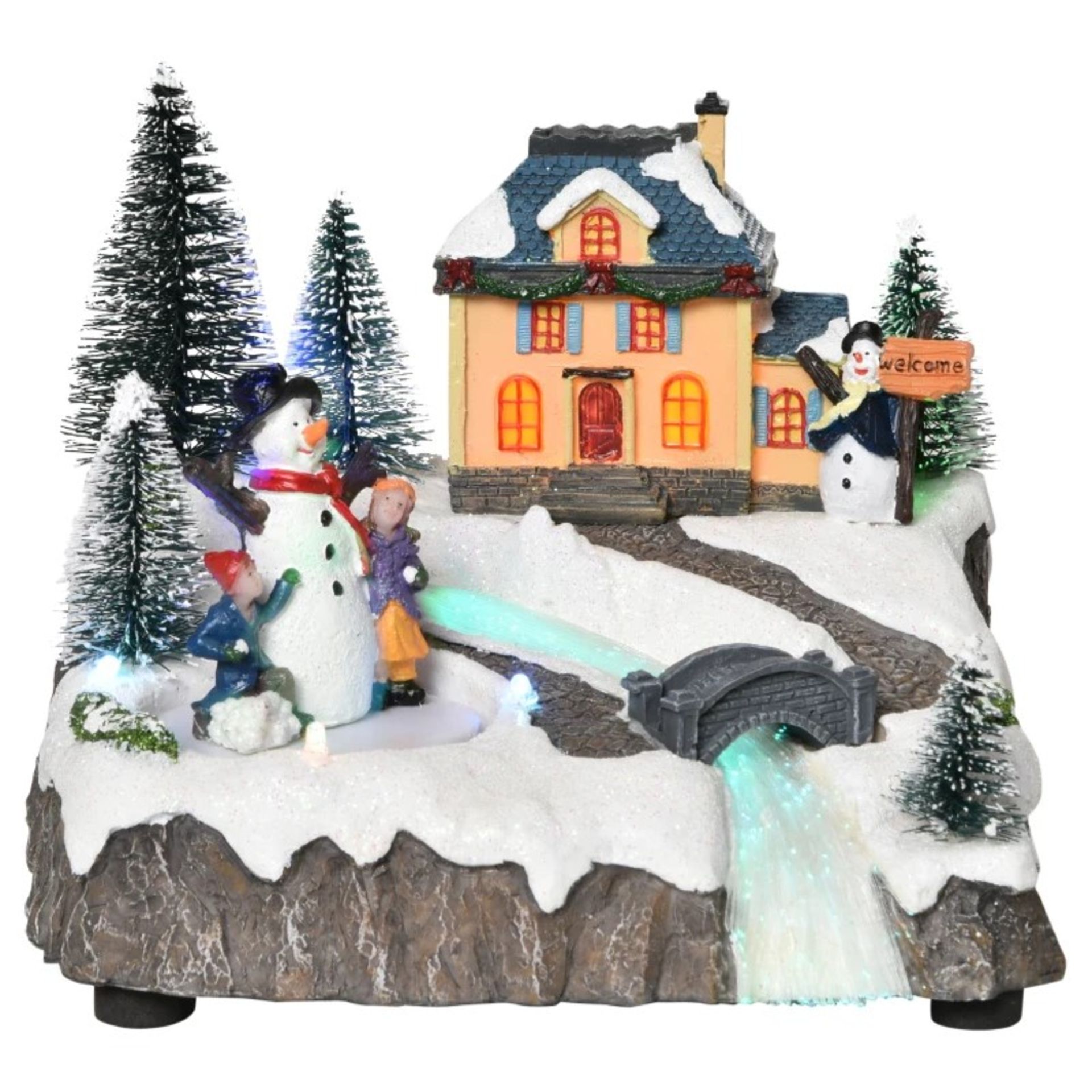 RRP £129.99 - HOMCOM Animated Christmas Village Scene, Musical Holiday Decoration with LED Light, - Image 2 of 3