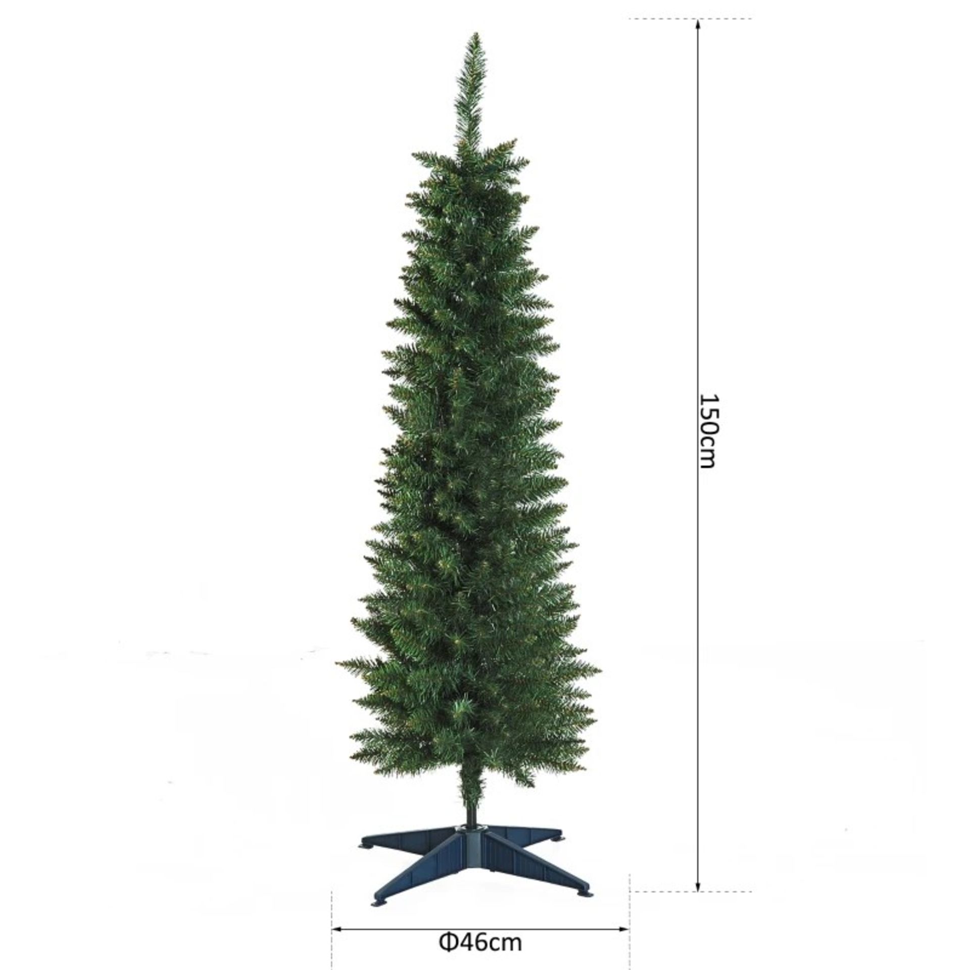 RRP £35.99 - HOMCOM 5FT Artificial Pine Pencil Slim Tall Christmas Tree with 294 Branch Tips Xmas - Image 2 of 3