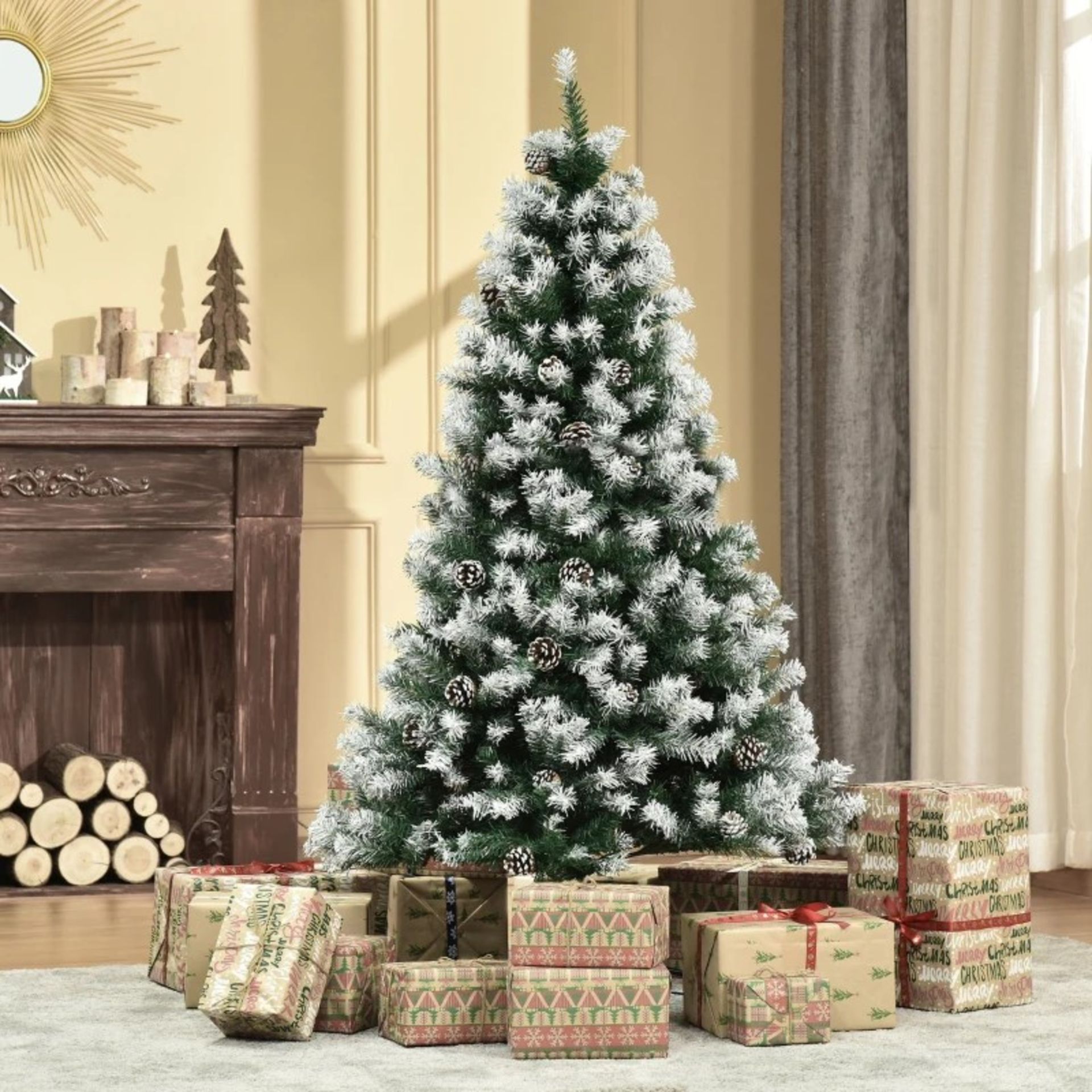 RRP £99.99 - HOMCOM 5FT Artificial Christmas Tree with Pine Cones, Holiday Home Xmas Decoration