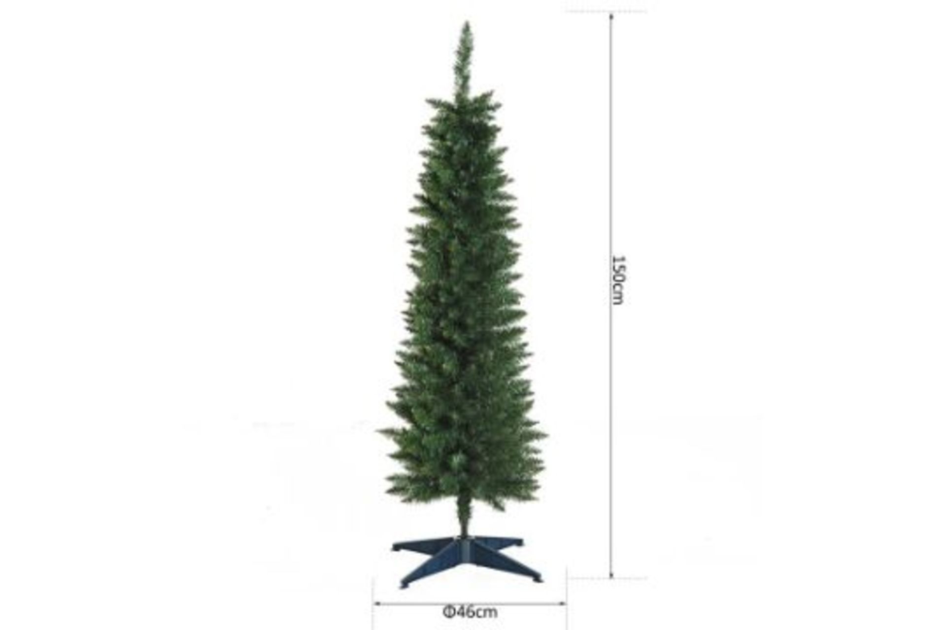 RRP £35.99 - 5FT Artificial Pine Pencil Slim Tall Christmas Tree with 294 Branch Tips Xmas Holiday - Image 2 of 3