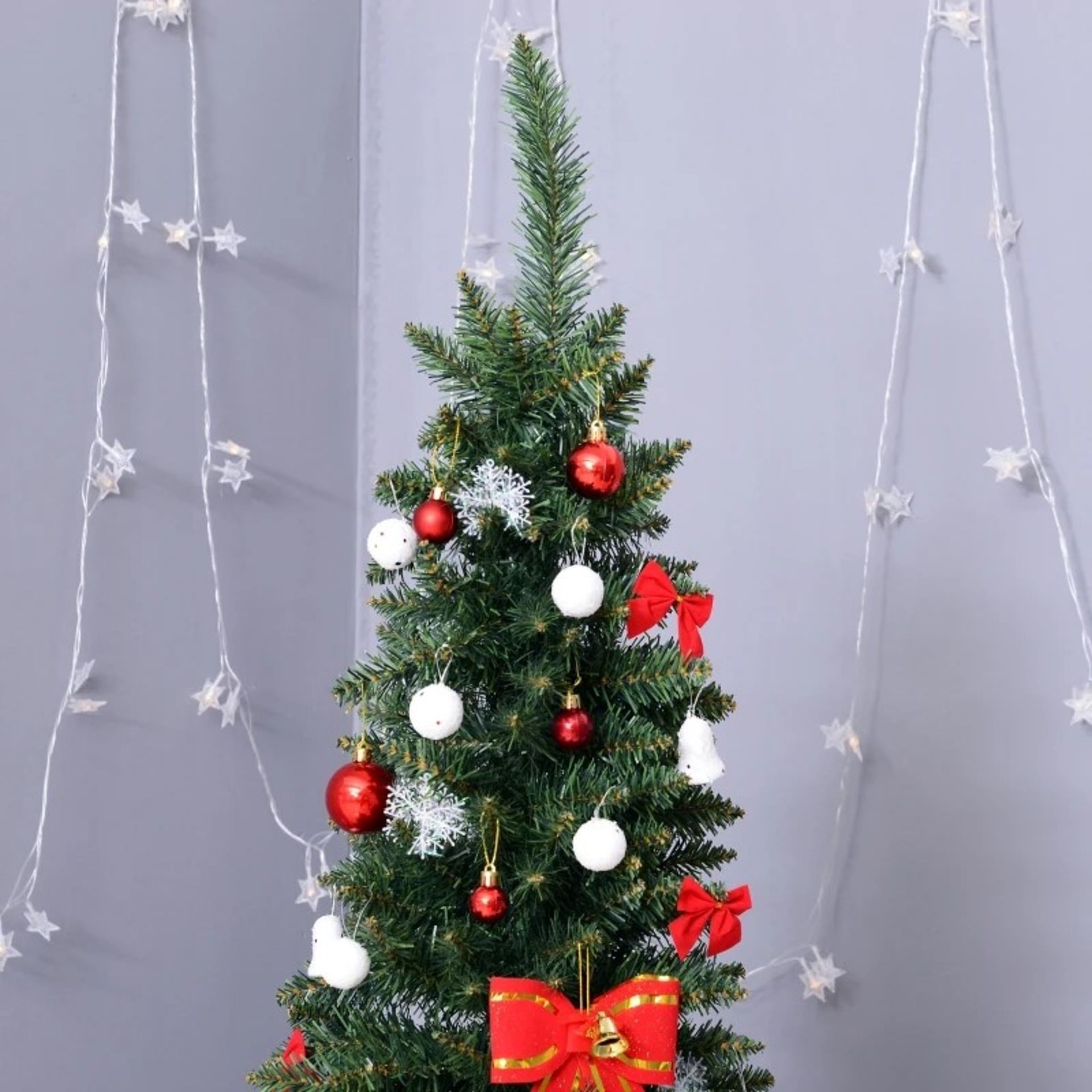 RRP £42.99 - HOMCOM 6FT Artificial Pine Pencil Slim Tall Christmas Tree with 390 Branch Tips Xmas - Image 3 of 4