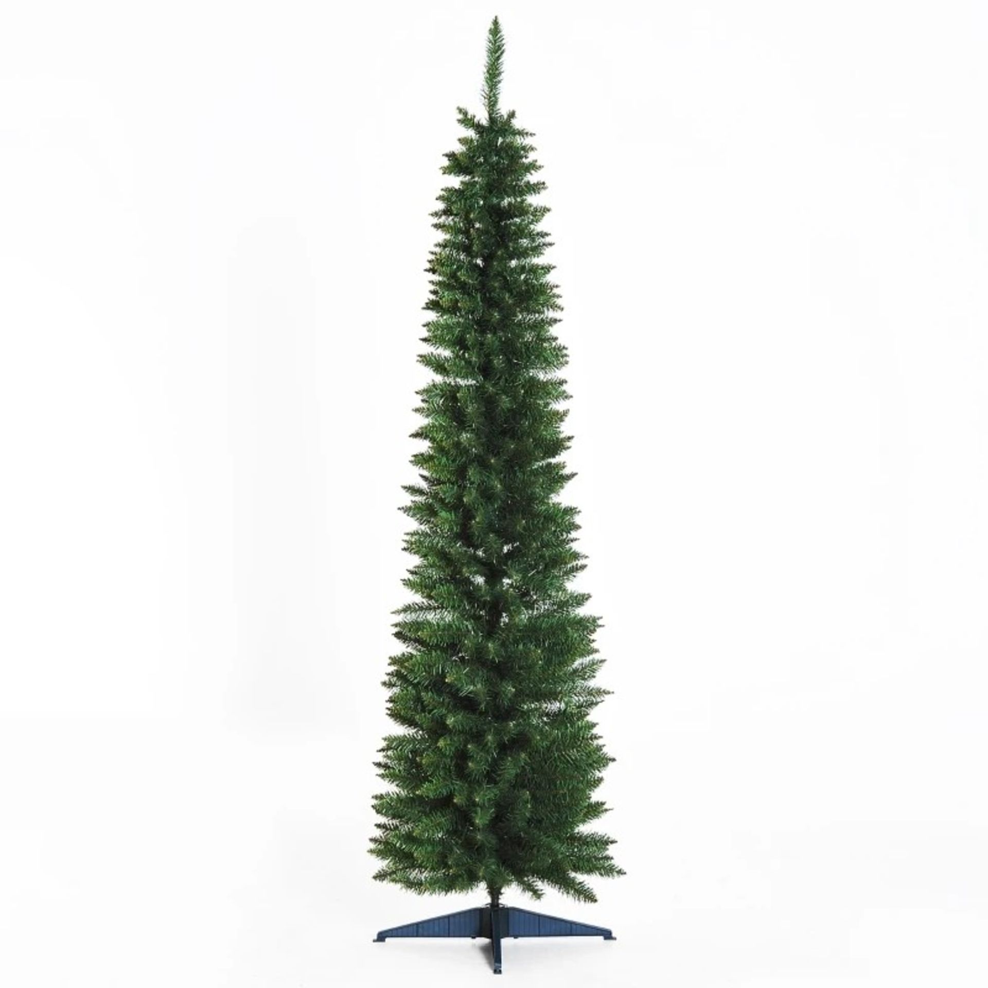 RRP £42.99 - HOMCOM 6FT Artificial Pine Pencil Slim Tall Christmas Tree with 390 Branch Tips Xmas