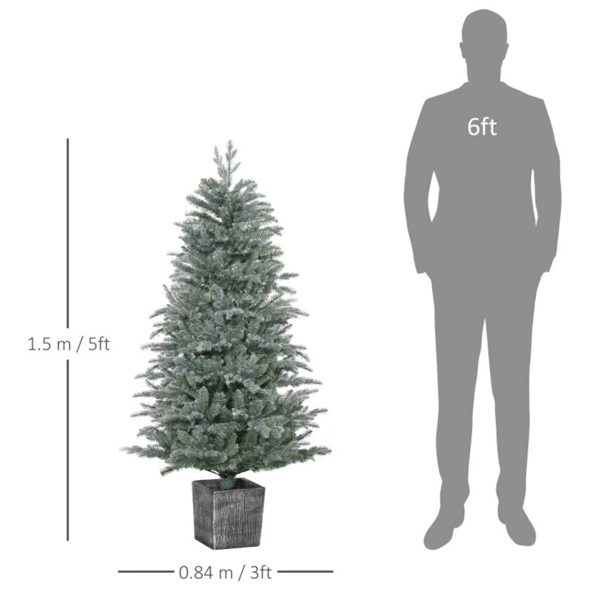 RRP £99.99 - HOMCOM 5ft Tall Artificial Christmas Tree with Realistic Branches, Pot Stand and 1140 - Image 2 of 3