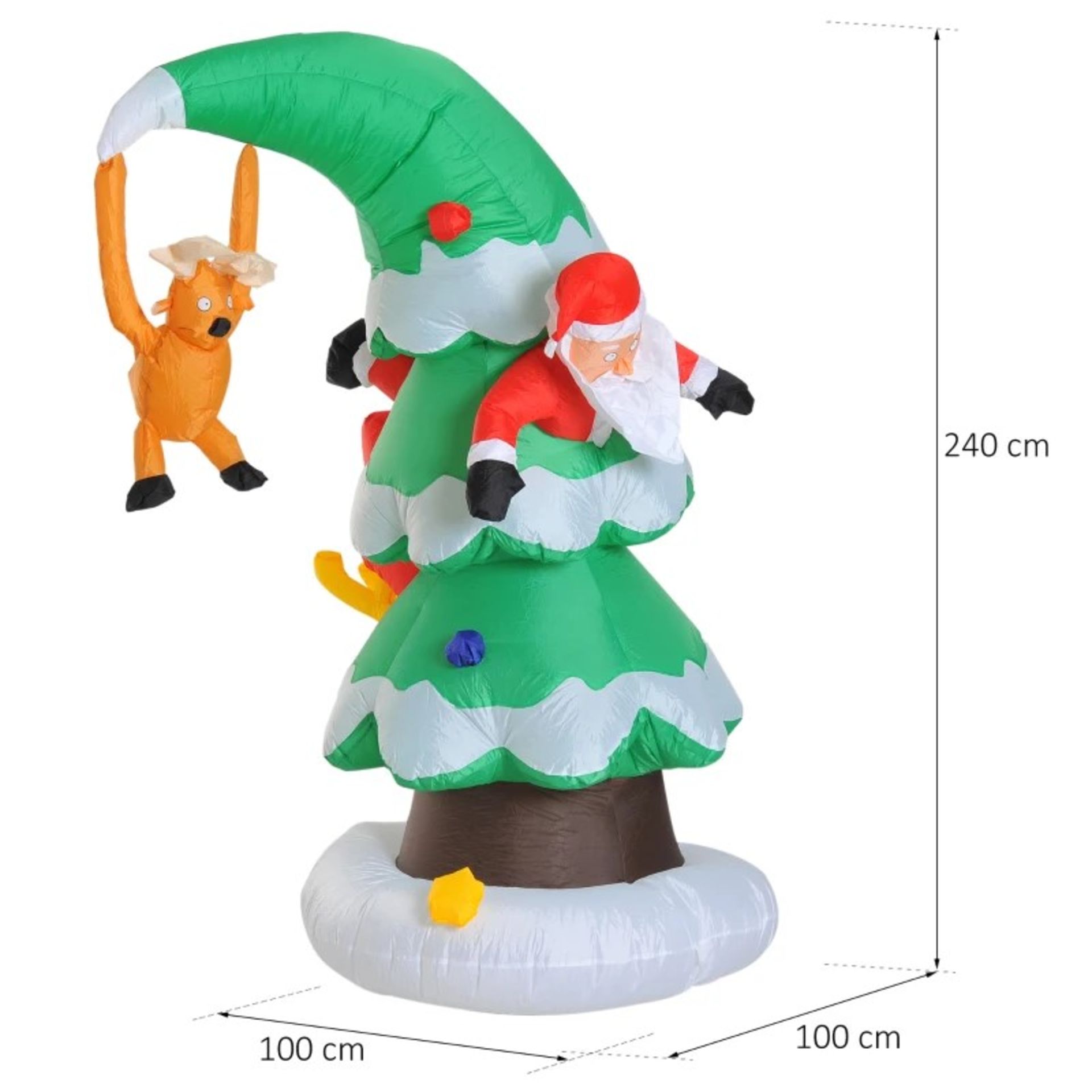 RRP £60.99 - HOMCOM 7Ft Inflatable Christmas Tree W/ Santa Decoration, Polyester Fabric- - Image 2 of 4