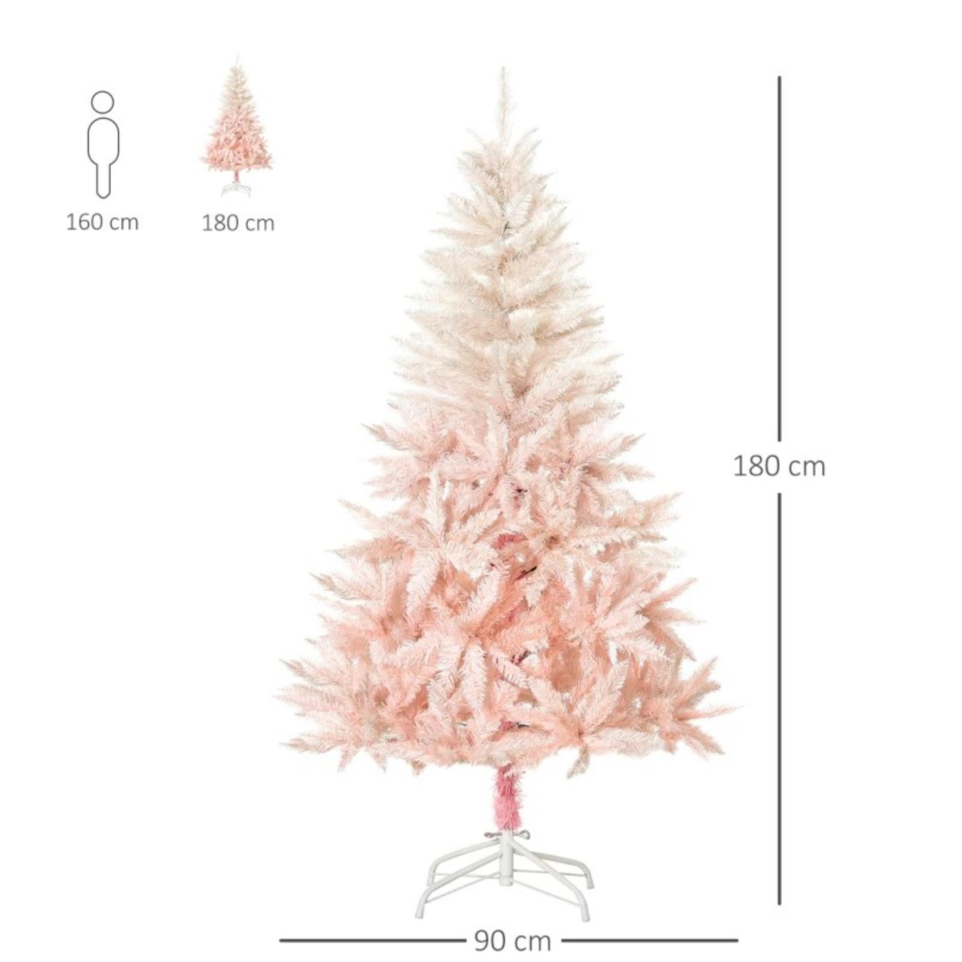 RRP £82.99 - HOMCOM 6ft Christmas Decorations Realistic Design Faux Christmas Tree w/ Metal Stand - Image 2 of 3