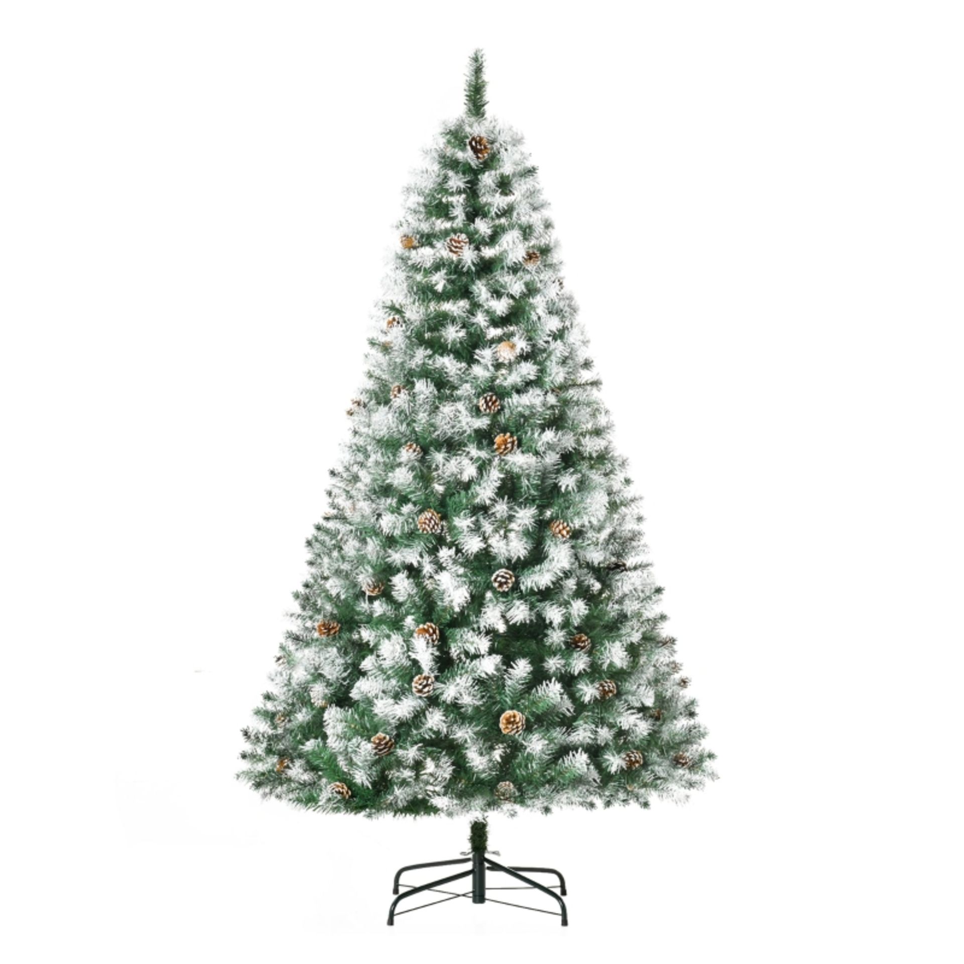 RRP £98.99 - HOMCOM 6FT Artificial Christmas Tree with Pine Cones, Holiday Home Xmas Decoration