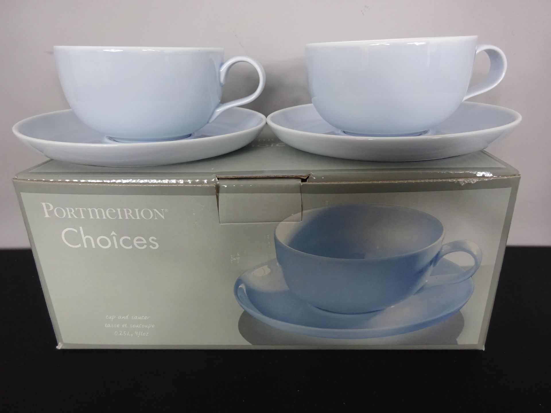 New Set Of 2 Portmerion Cup & Saucers In Blue