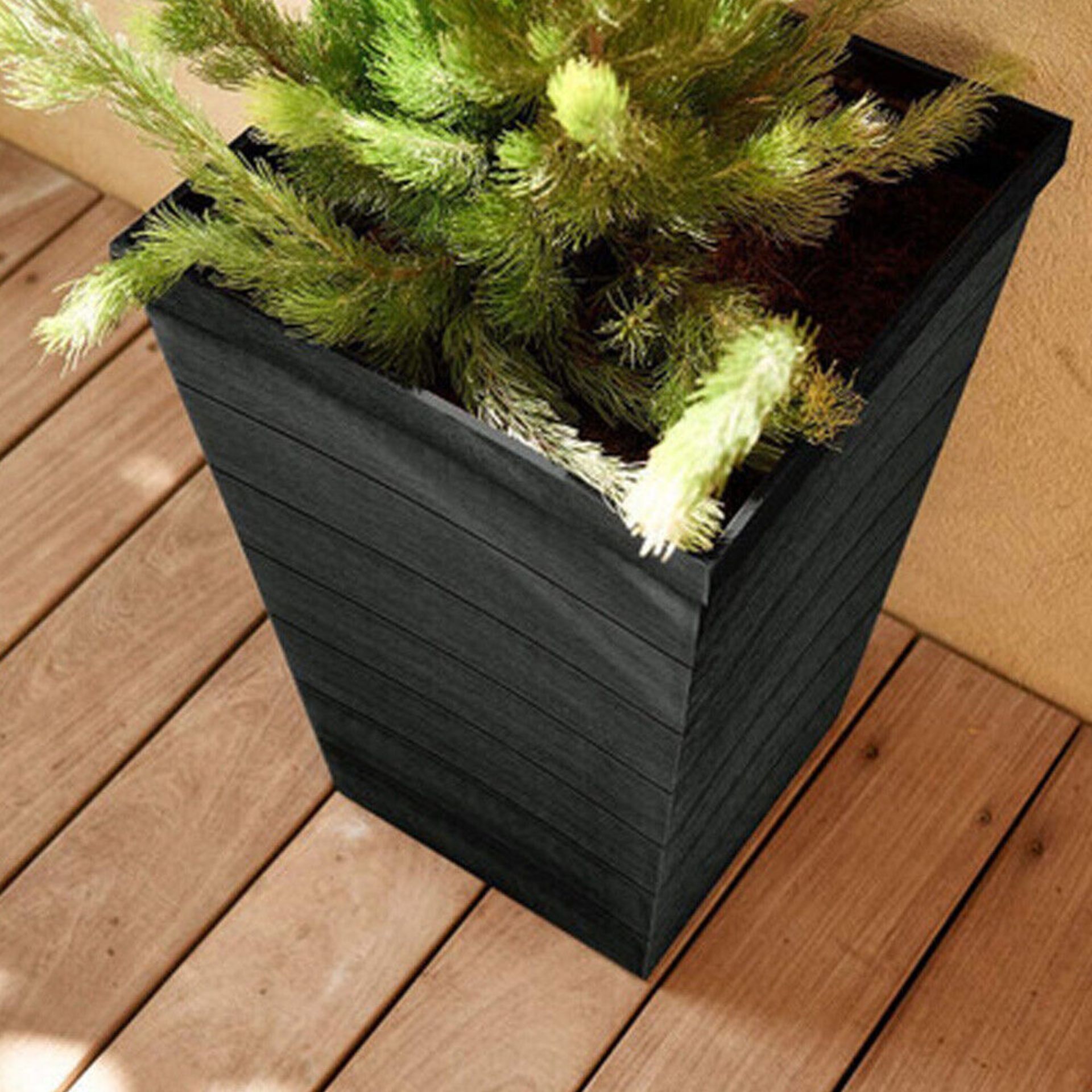 RRP £54 - X2 New Stylish & Durable Large Keter Taper Planters - 43 x 43 x 73cm - Image 2 of 2