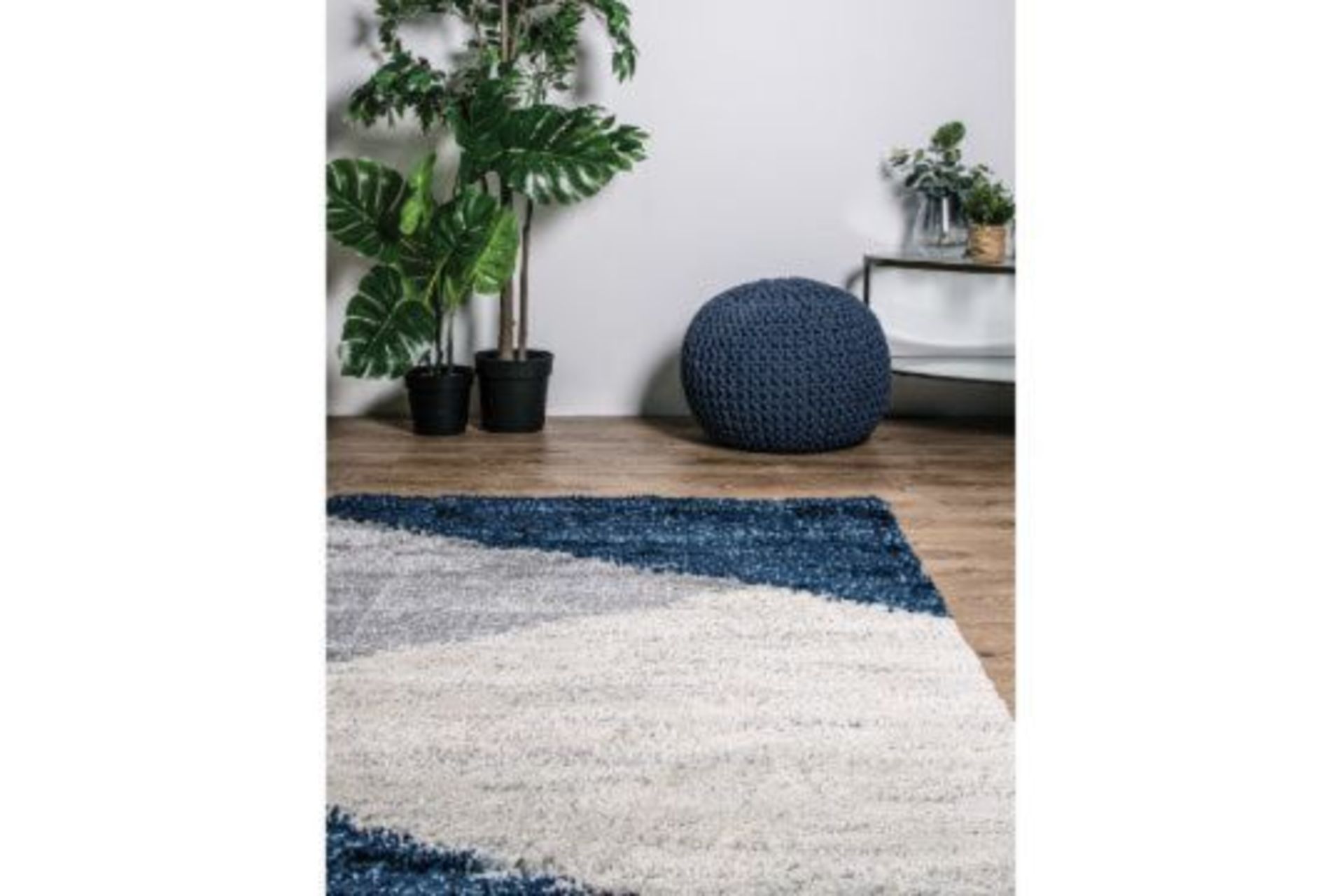 RRP £99 - New Nordic 110x160cm Navy - 100% Polypropylene Rug - £10 Delivery - Image 2 of 3