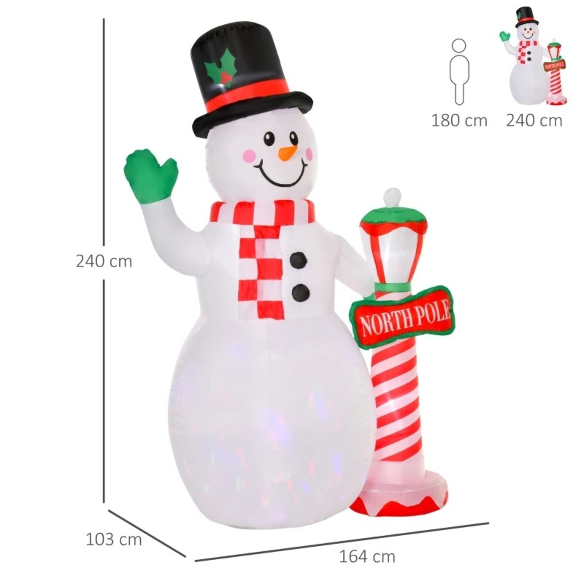 RRP £69.99 - HOMCOM Christmas Inflatable Snowman with Street Lamp Lighted for Home Indoor Outdoor - Image 2 of 4