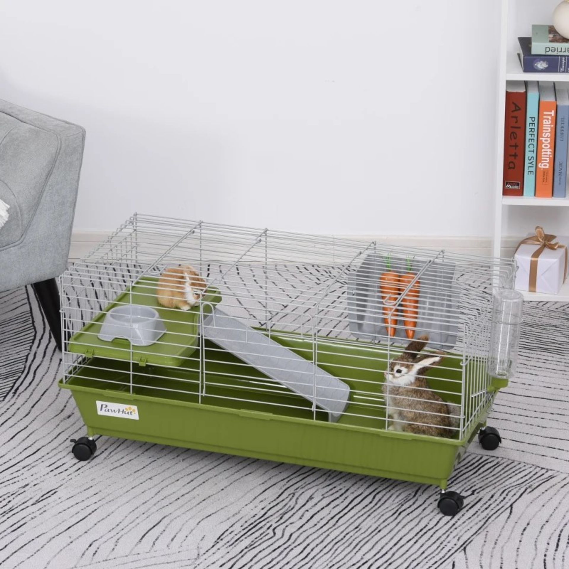 RRP £119.99 - PawHut 35" Small Animal Cage Chinchilla Guinea Pig Hutch Ferret Pet House with