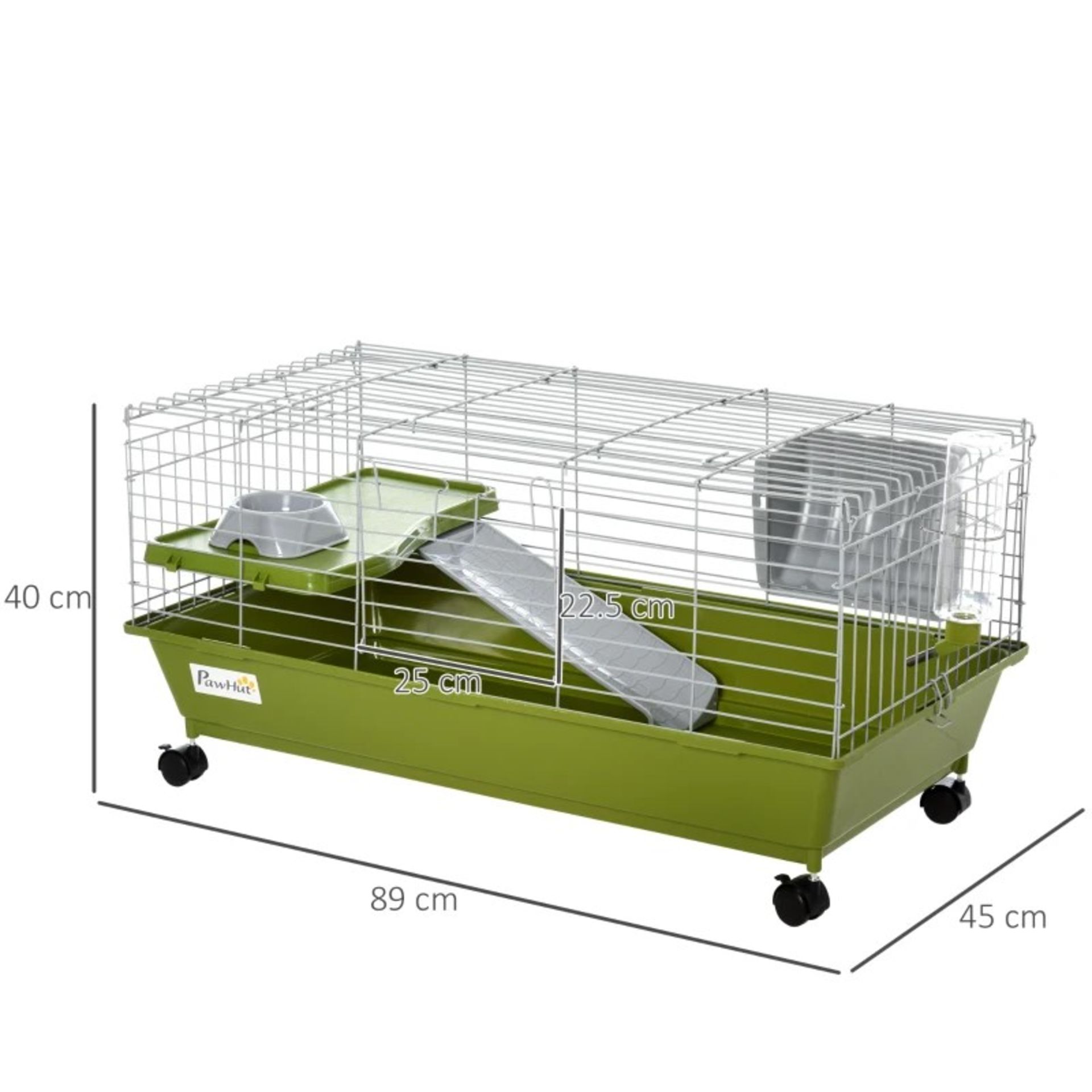 RRP £119.99 - PawHut 35" Small Animal Cage Chinchilla Guinea Pig Hutch Ferret Pet House with - Image 2 of 4