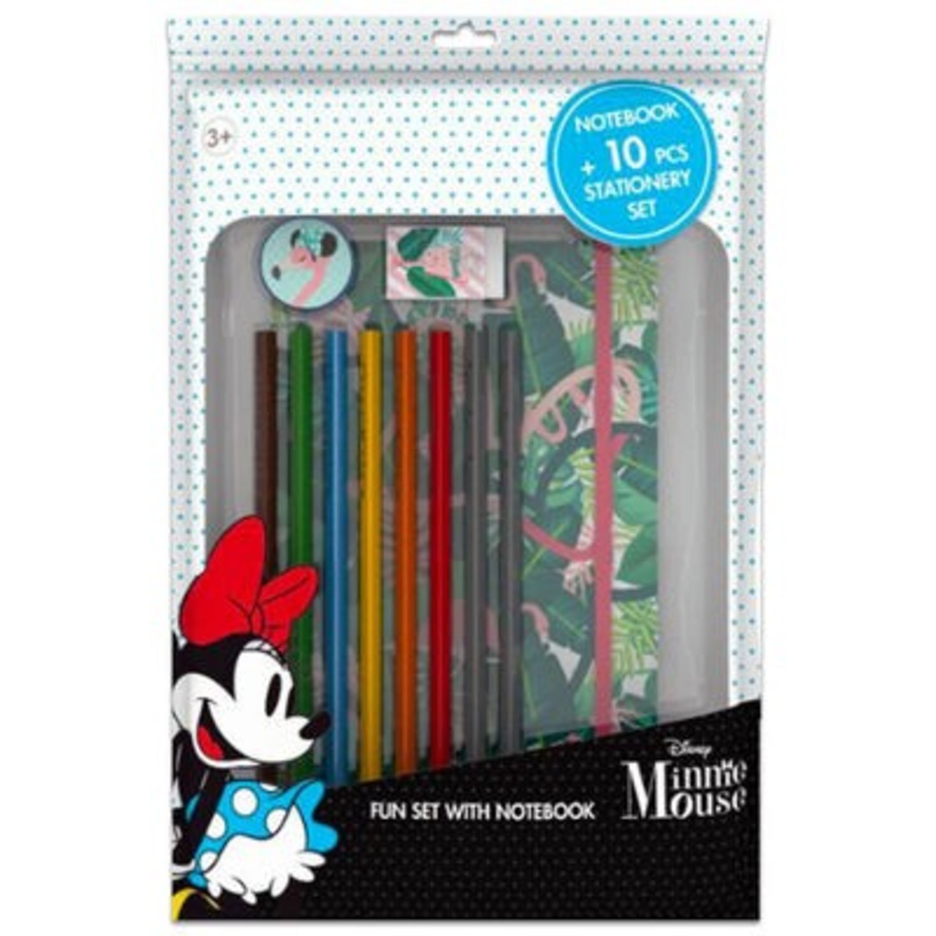 New Disney Minnie Mouse Notebook + 10pcs Stationery Set