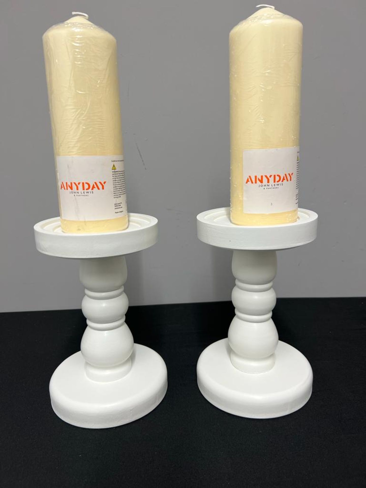 x2 New White Wooden Yankee Pillars