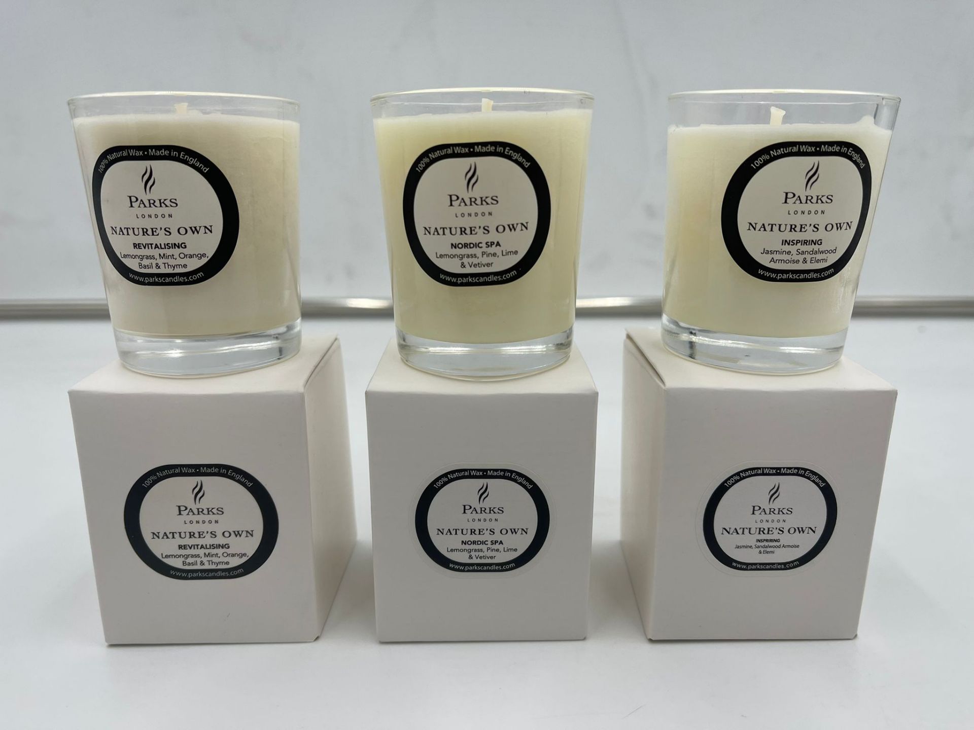 RRP £54 - New Set Of 3 Parks London Scented Candles - Lemongrass, Pine, Lime, & Vetiver -