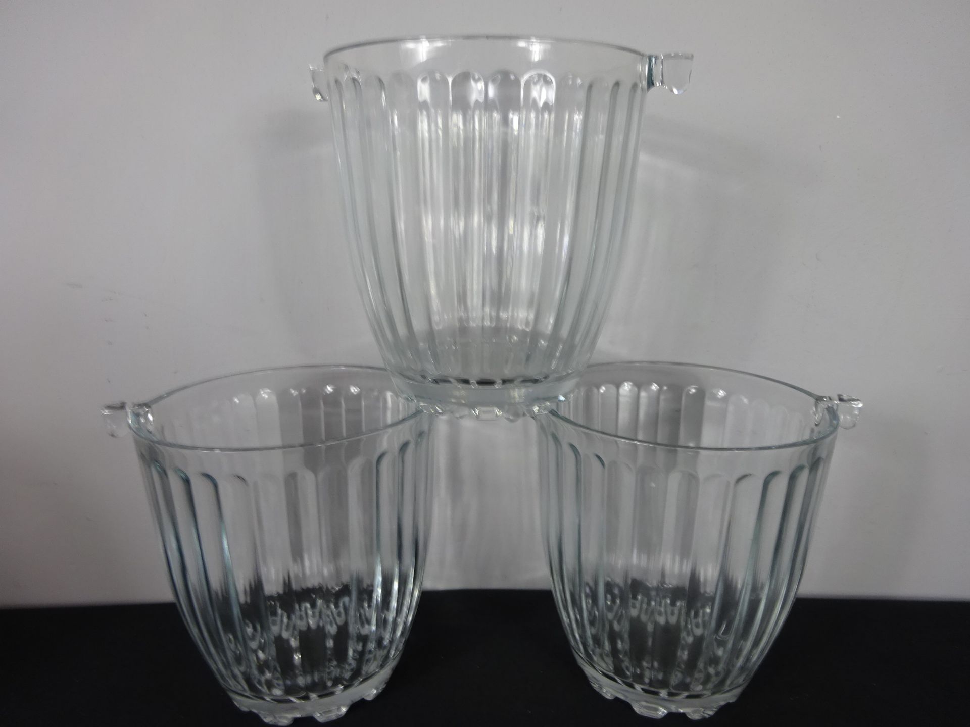 x3 New Glass Ice Buckets