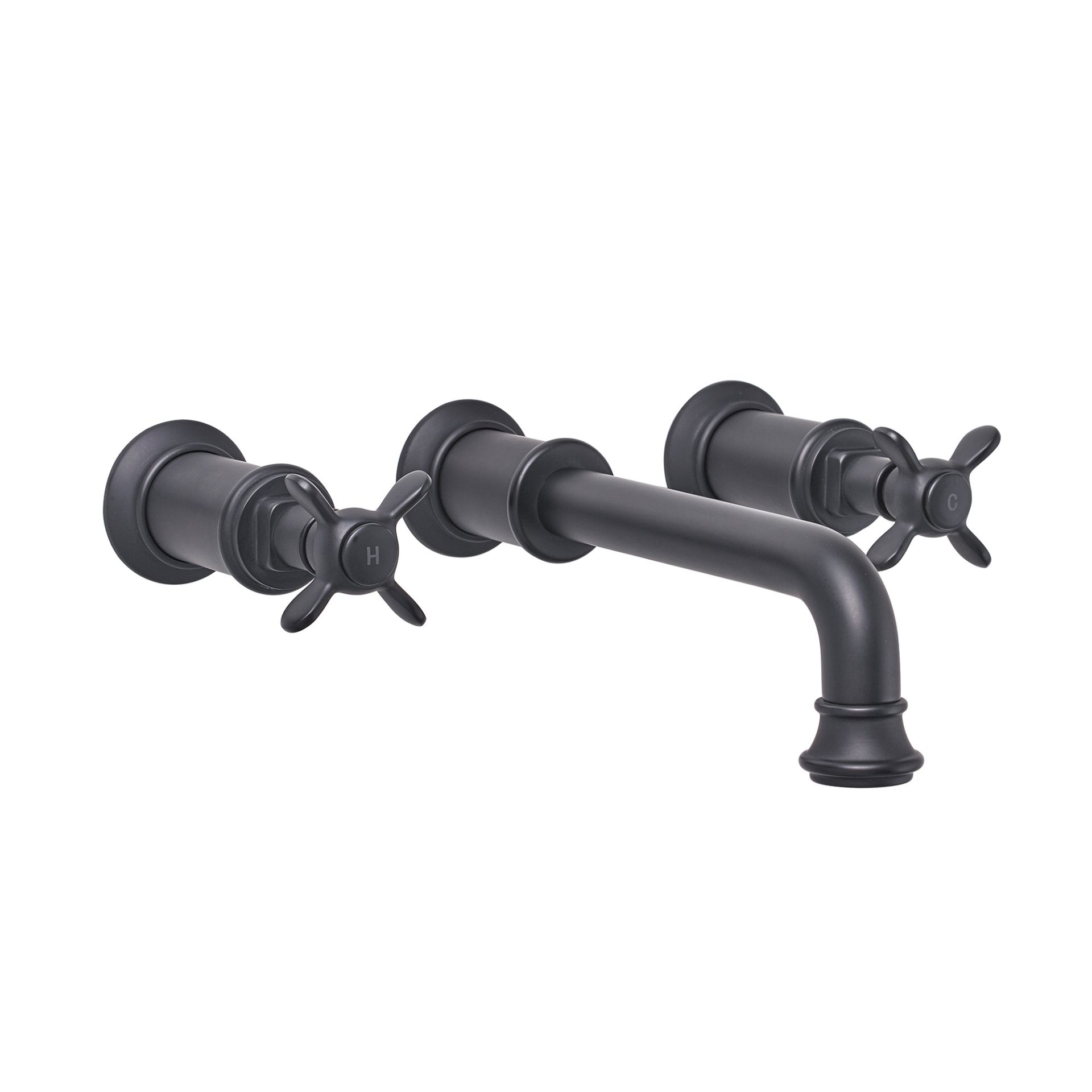 RRP £385 - Black - Palma 3 hole Wall Mount Basin Tap