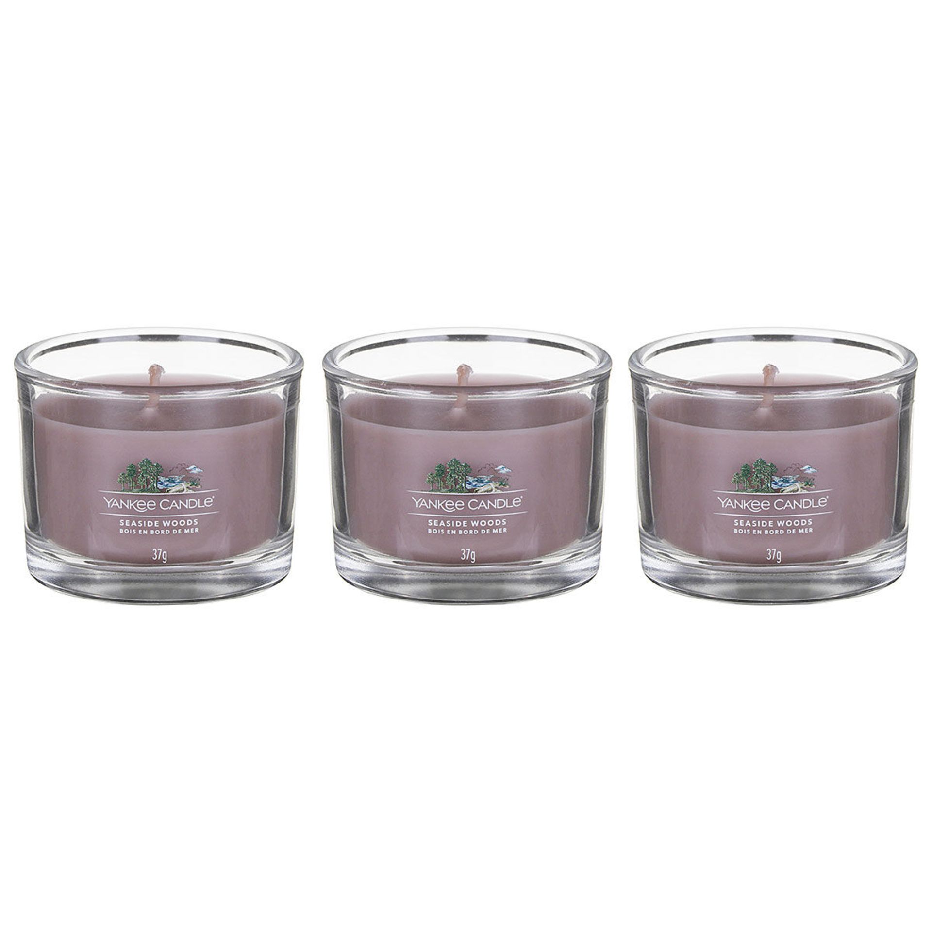 New Set Of Three 37g Scented Yankee Candles, Seaside Woods