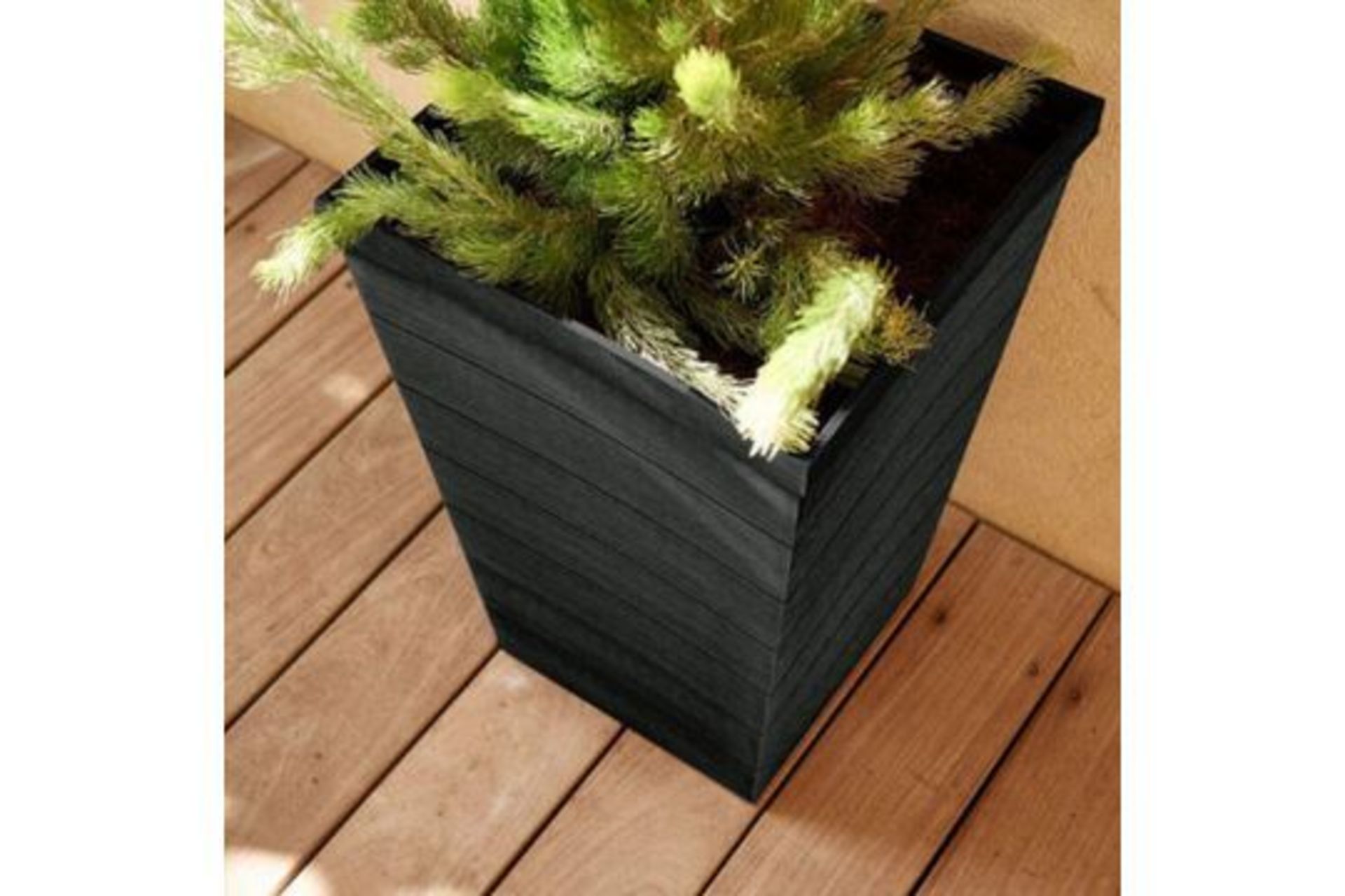 RRP £54 - X2 New Stylish & Durable Large Keter Taper Planters - 43 x 43 x 73cm