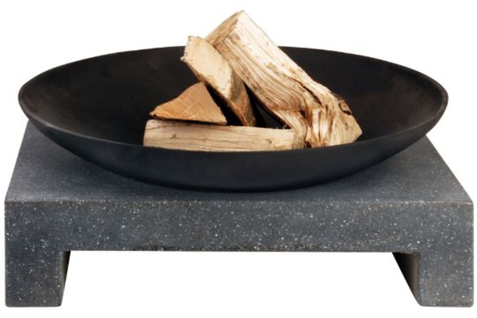 RRP £219.99 - FF135 New Fire Bowl On Square Granit Base - COLLECTION OR PALLET DELIVERY ONLY - Image 2 of 2