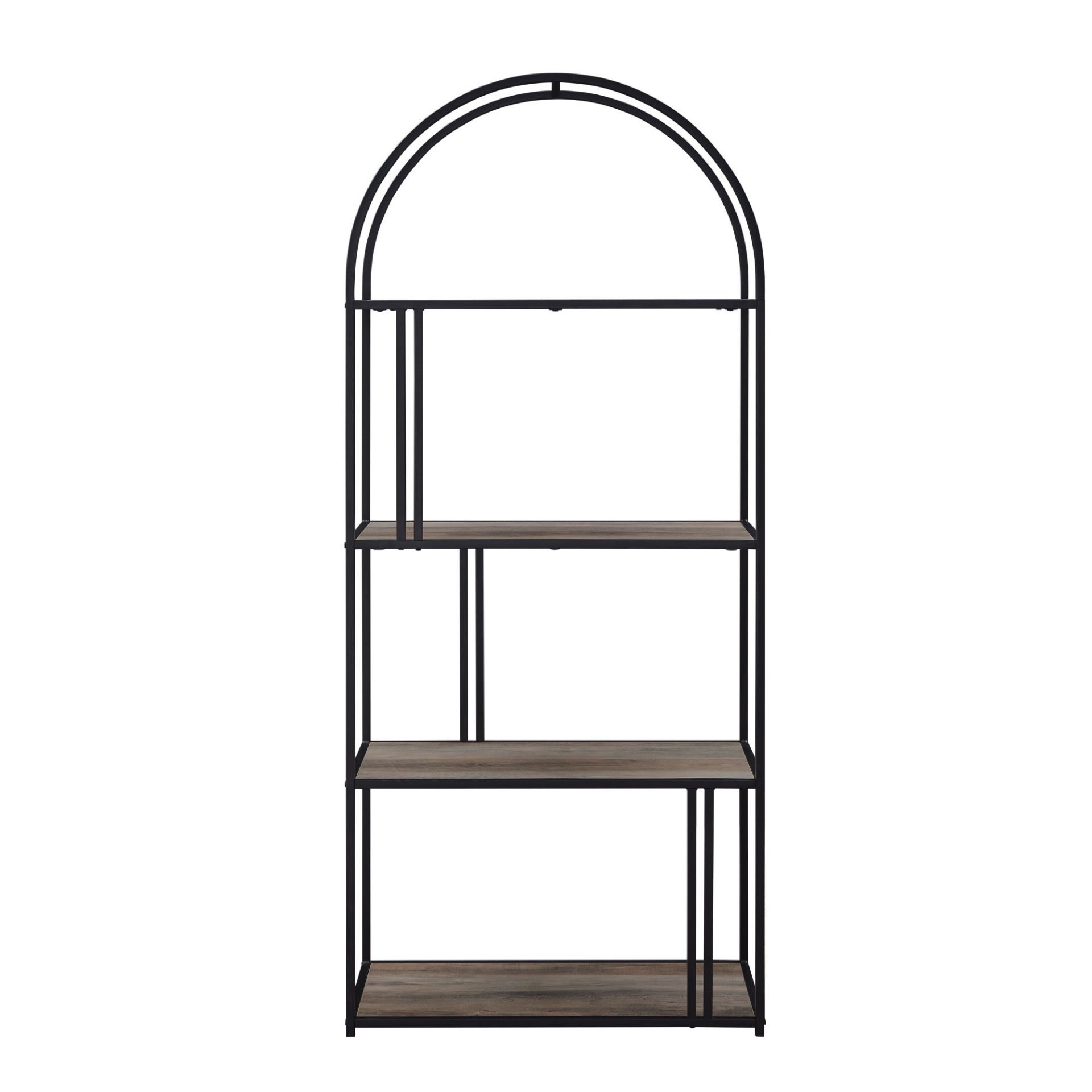 RRP £310 - NEW 68" Grey Wash Arched Frame 4 Shelf Bookcase - 173 x 77 x 36cm - Image 2 of 4