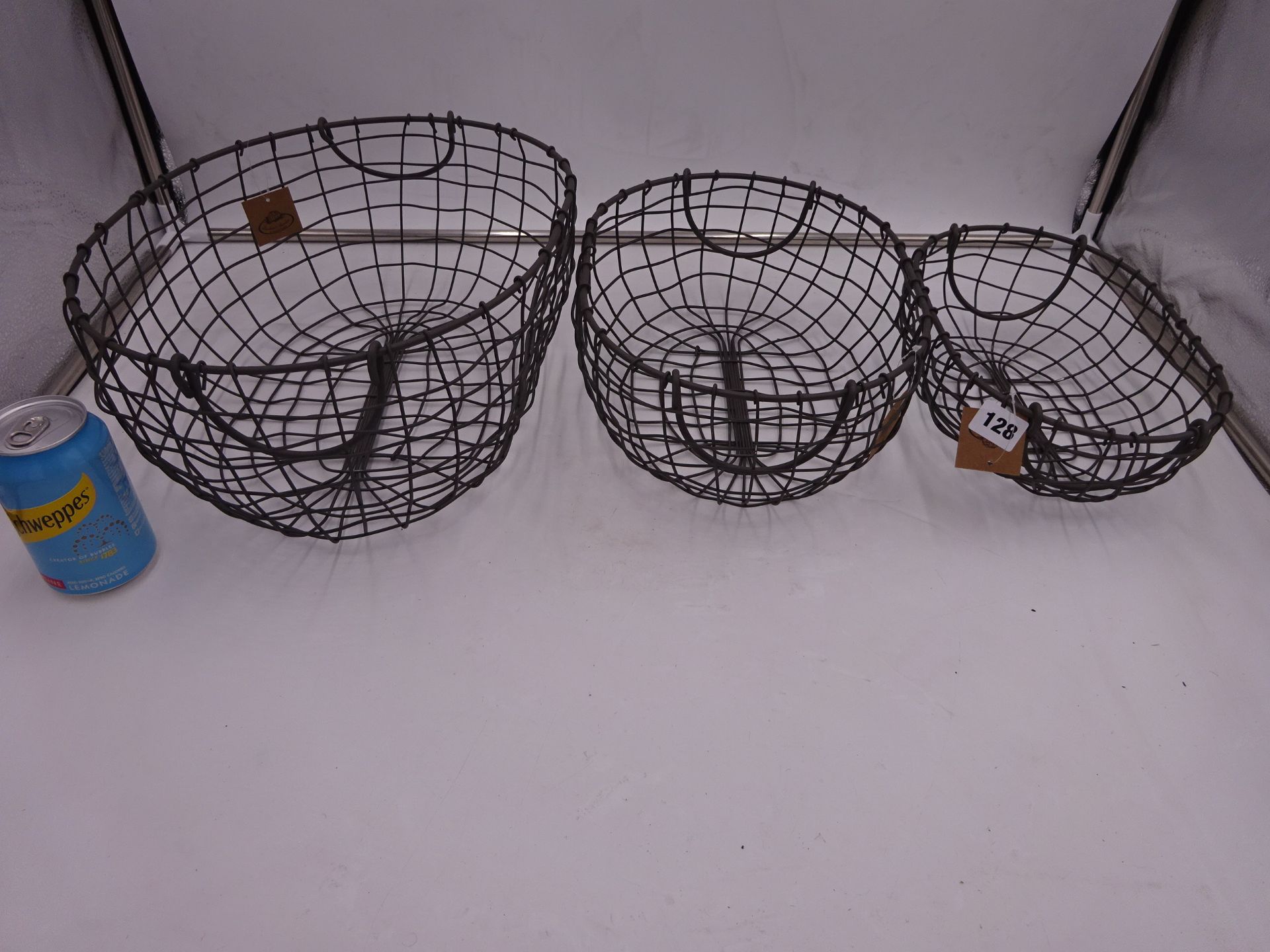 Qty oval metal garden baskets