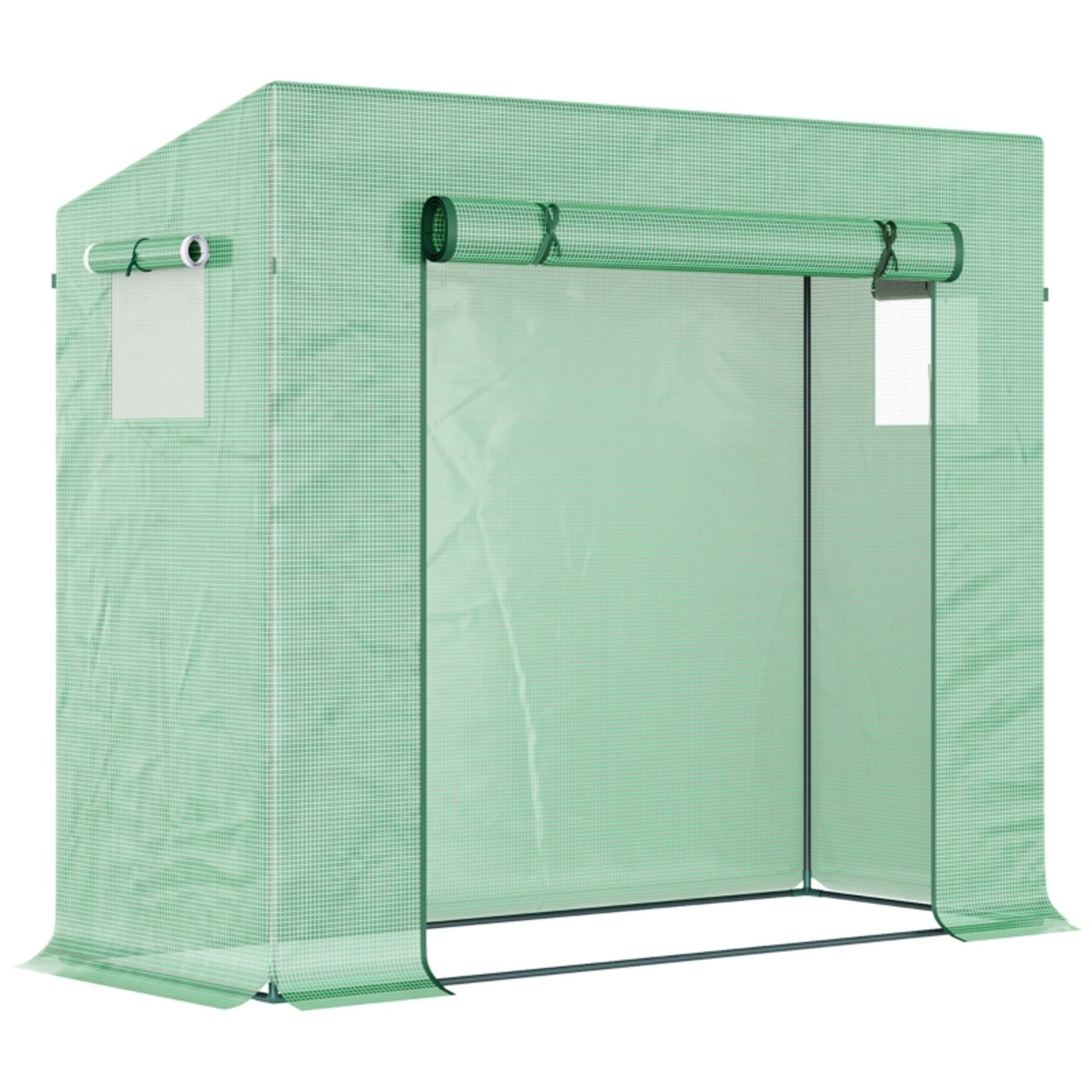 RPP £335.99 -Outsunny Outdoor Greenhouse Poly Tunnel Plants Reinforced Top Cover 1.98 X 0.77 X 1. - Image 2 of 5