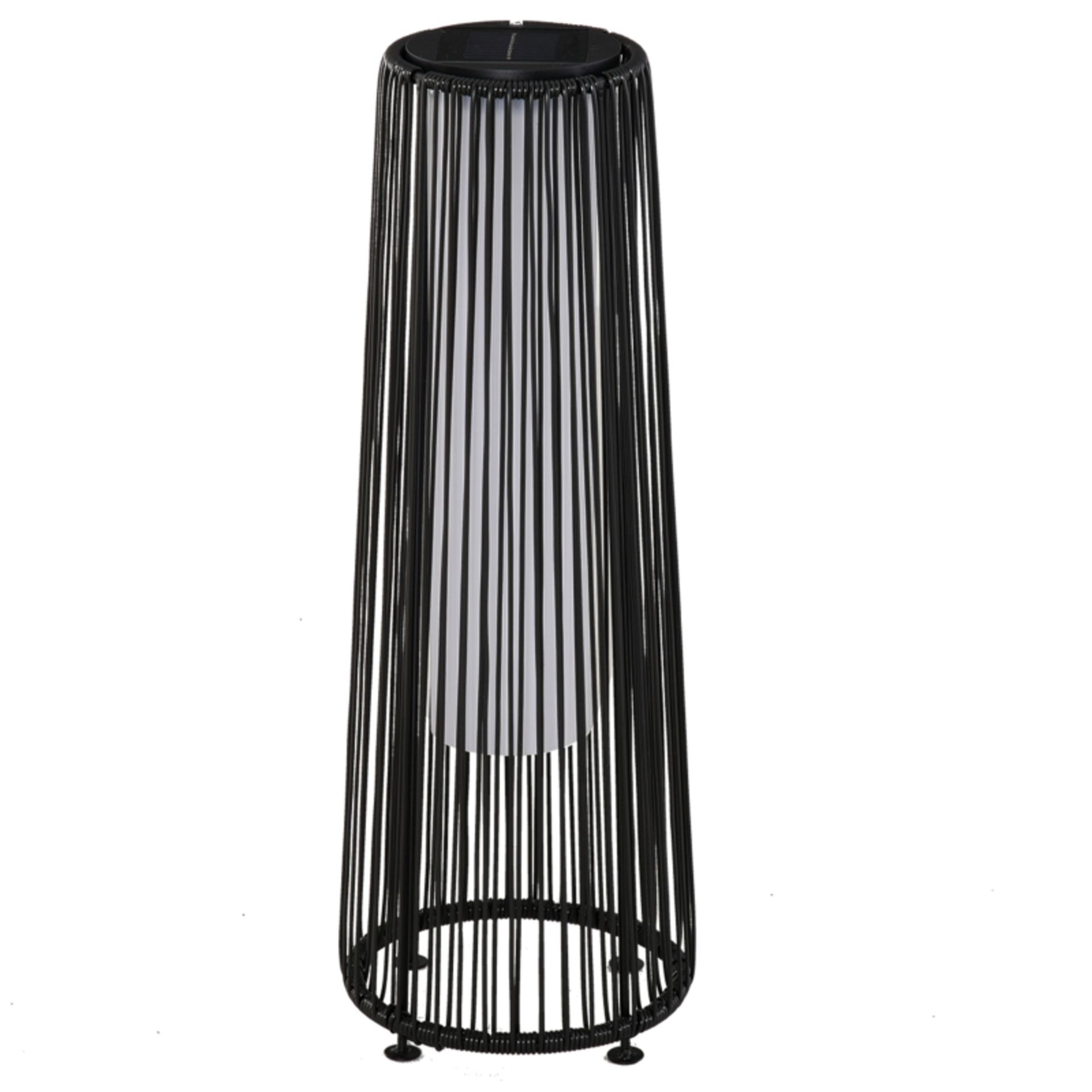 RPP £38.99 -Outsunny Patio Garden Solar Powered Lights Woven Resin Wicker Lantern Auto On/Off - Image 2 of 4
